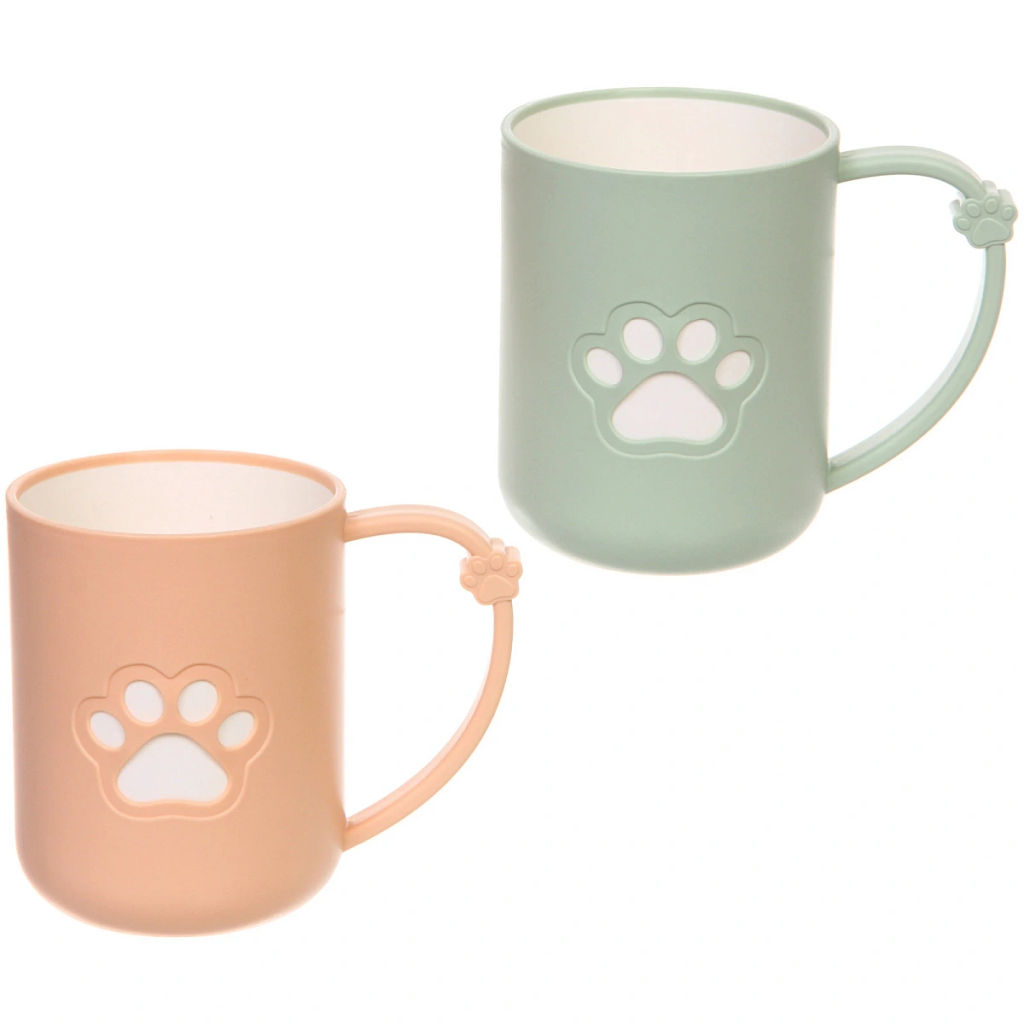 Цена за 2 шт. Кружка пластиковая 500мл "Лапка", микс цветов