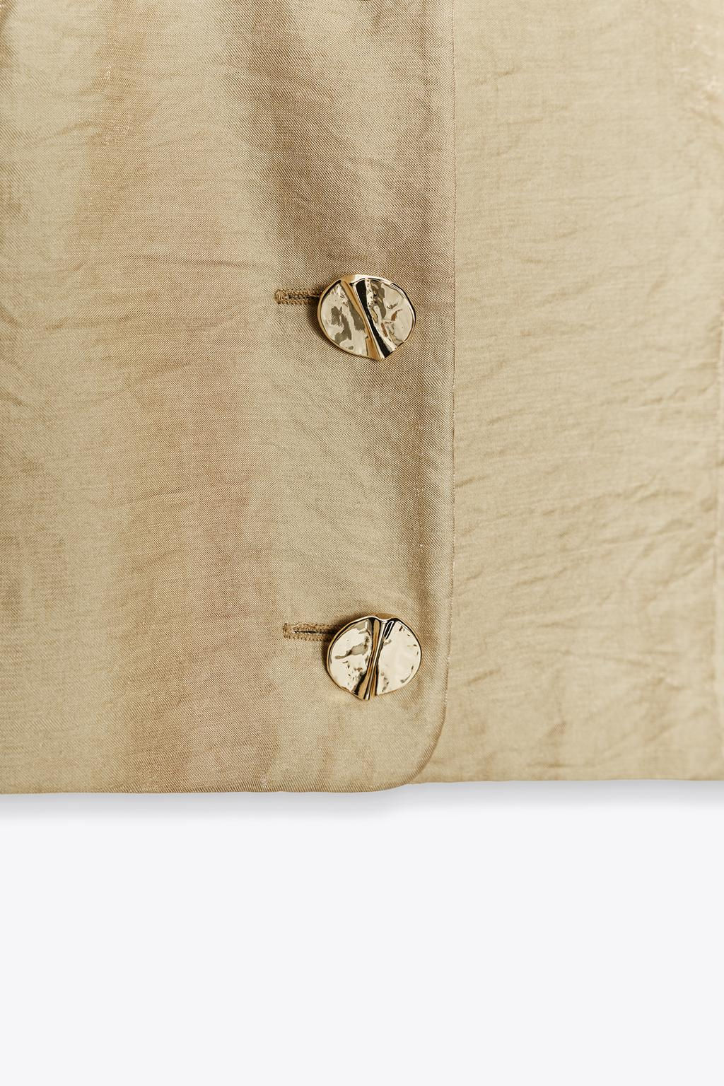GOLD BUTTON SATIN TOP - Zara фото 8