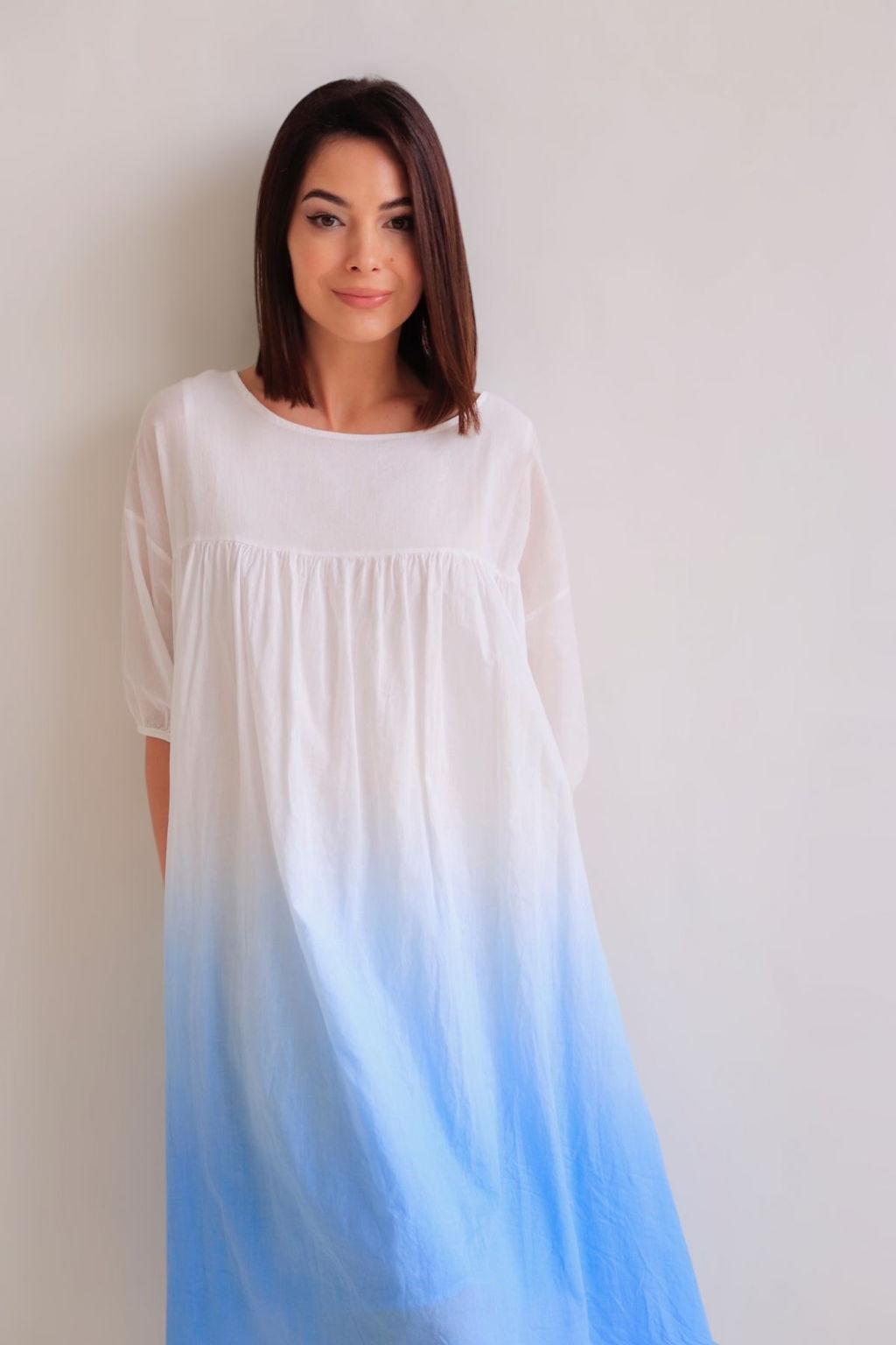 Martichelli Платье бело-голубое