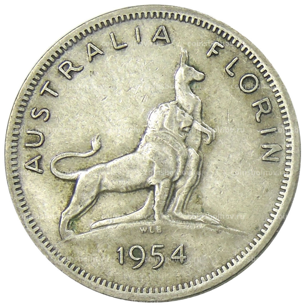 1 флорин (2 шиллинга) 1954 года Австралия  Королевский визит Елизаветы II
