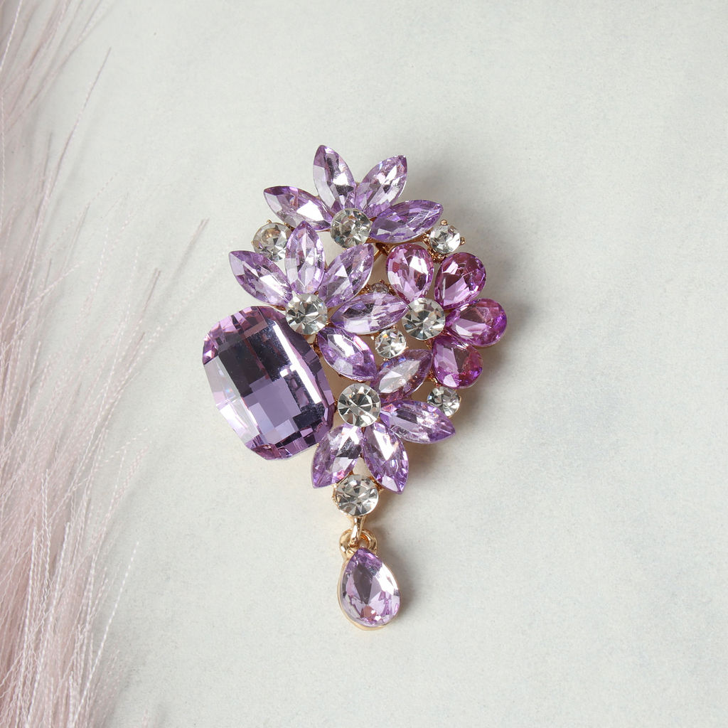 Брошь лавандовая / GM341 /уп 12/