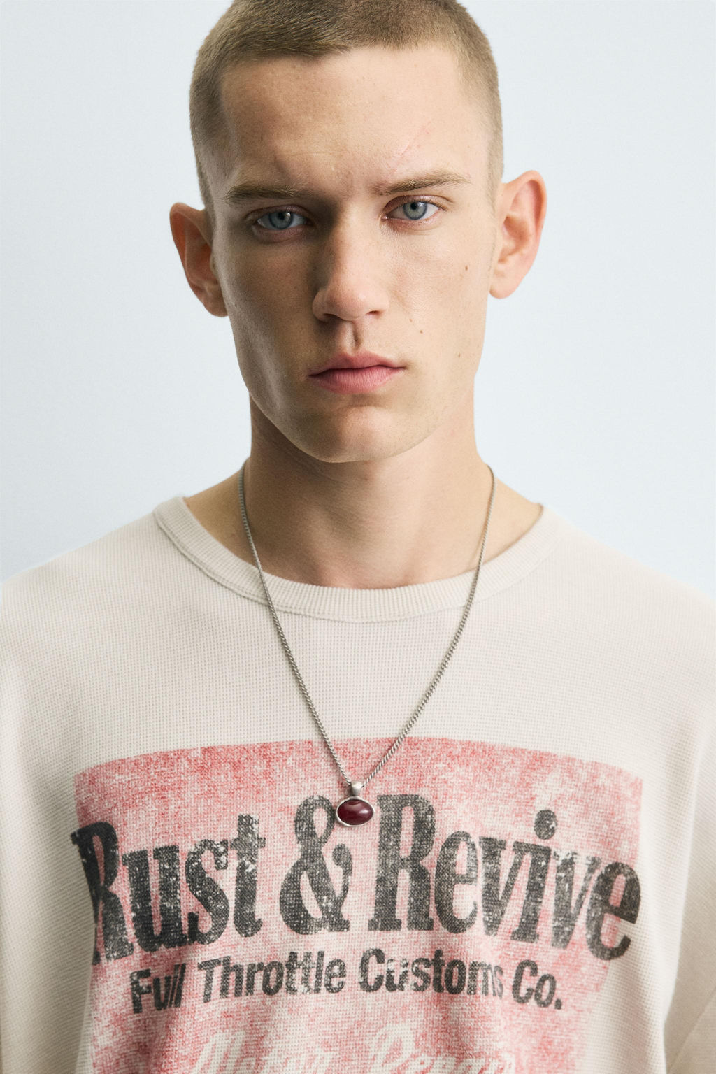 WASHED PRINT KNIT T-SHIRT - Zara фото 6