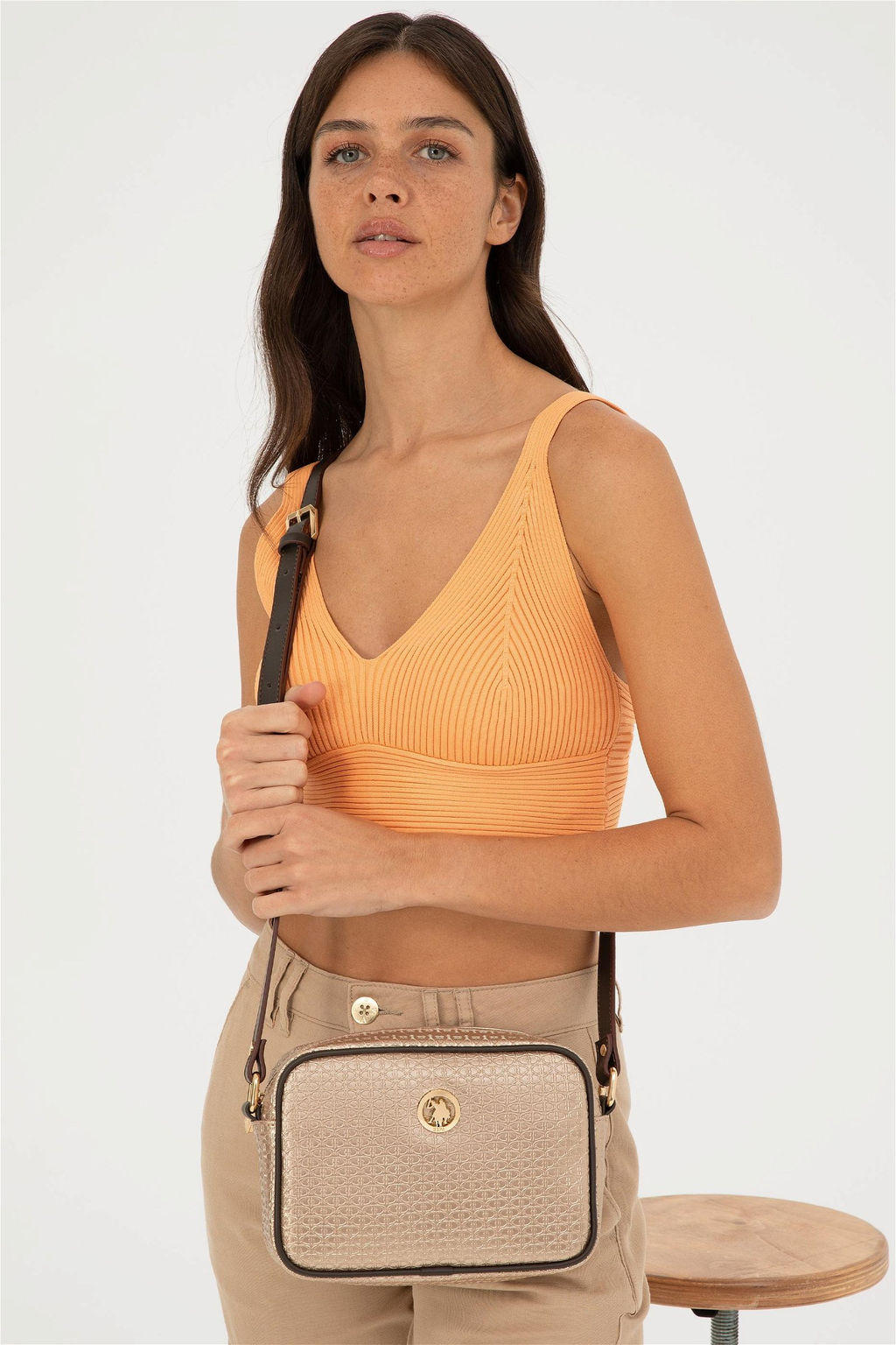 U. S. Polo Assn / Женская желтая сумка через плечо - U.s. polo assn фото 2