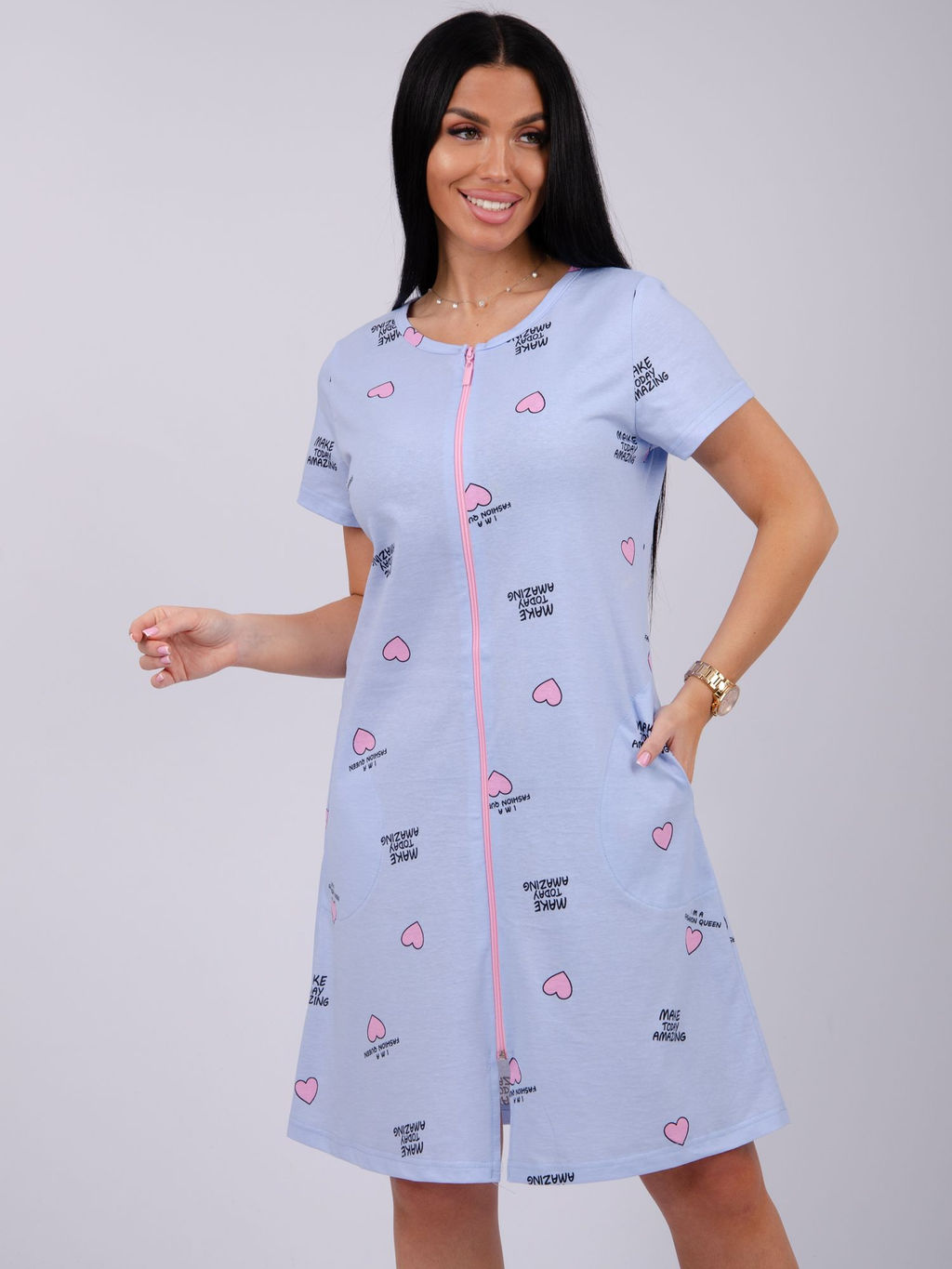 Халат Красотка 7 сердечки, трикотаж