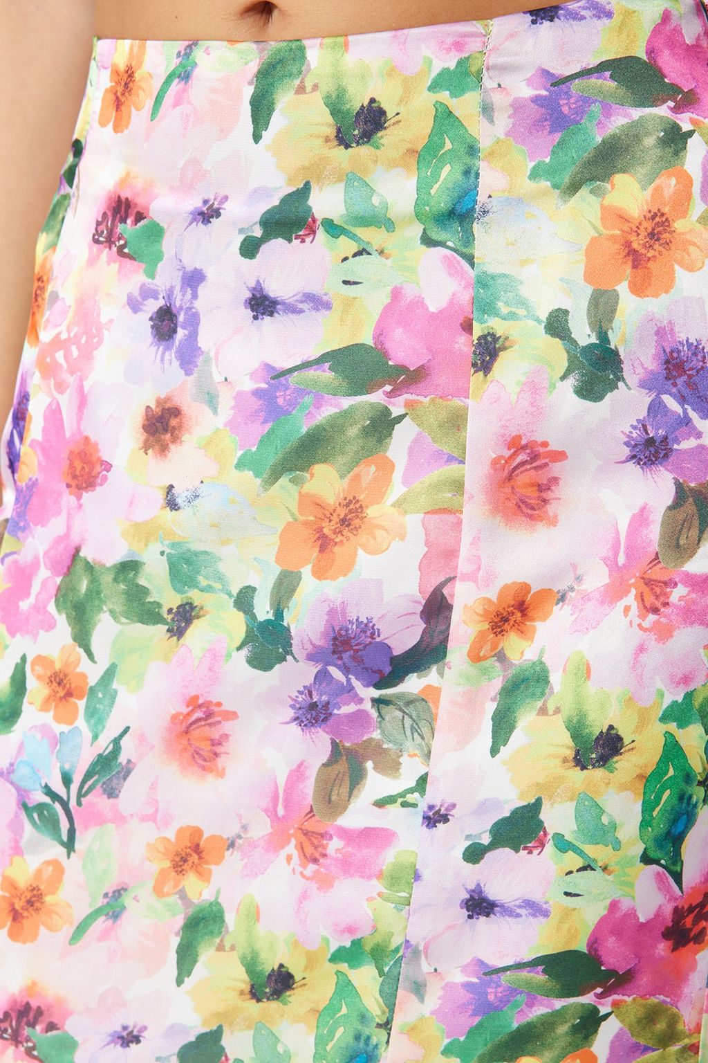 Cok Renkli Cicek Desenli Maxi Boy Dokuma Etek TWOSS23ET00124