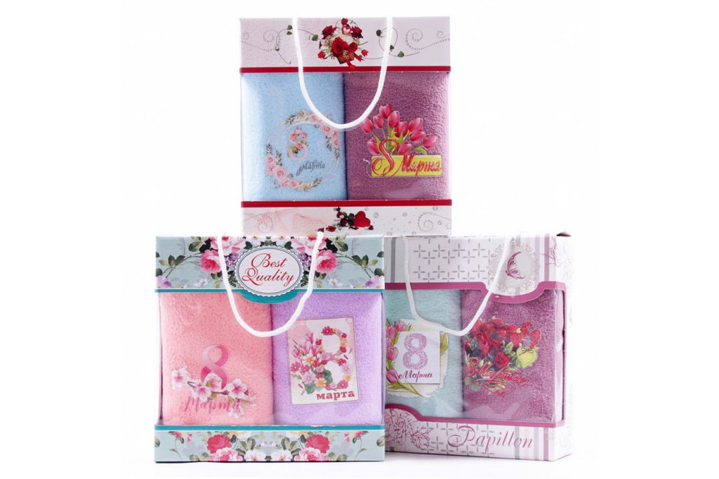 Набор салфеток микрофибра  8 Марта  3831 в сумочке 4шт.