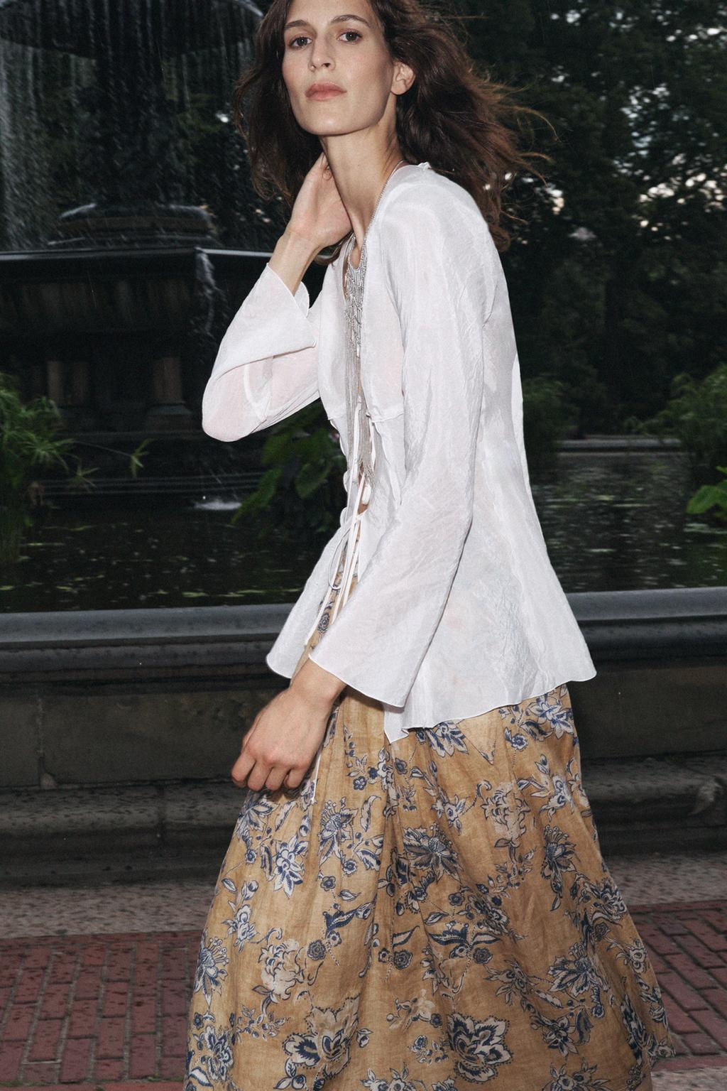 ZW COLLECTION BLOUSE WITH TIES - Zara фото 9