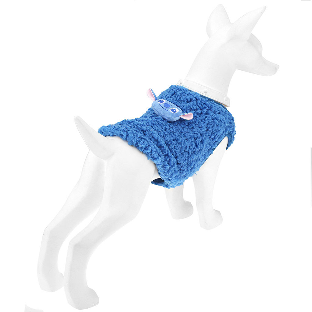 Пэт тойс (Pet toys) Одежда для собаки Жилетка с декором - коала, р-р 2XL, длина спинки 34см/обхват груди 42см/обхват шеи 22см, цвет-синий, искусственный мех (100% полиэстер) (Китай) - Домашняя мода фото 3