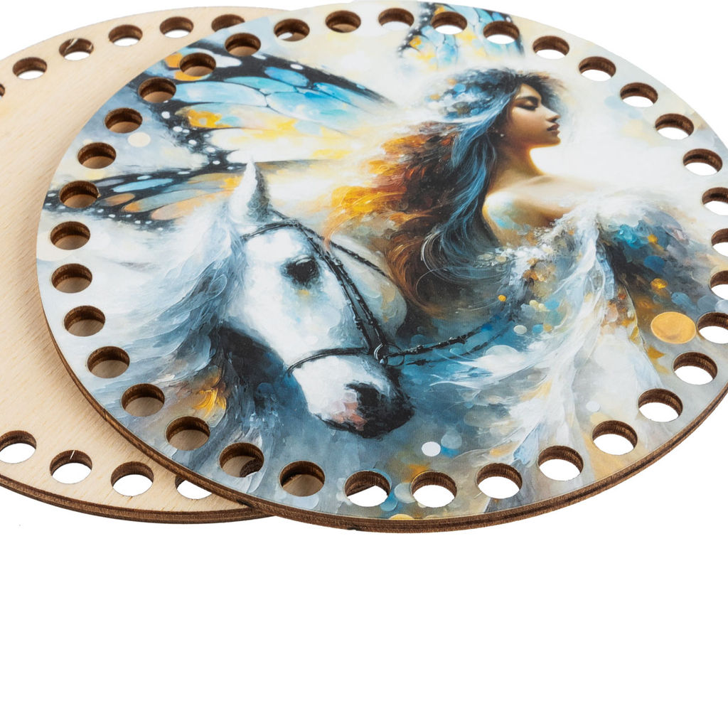 Заготовка для декорирования Love2art ДВ-01 Набор донышек для вязания Глянцевый фанера d 15 см х 0.4 см 2 шт 08 Лошадь фото 17