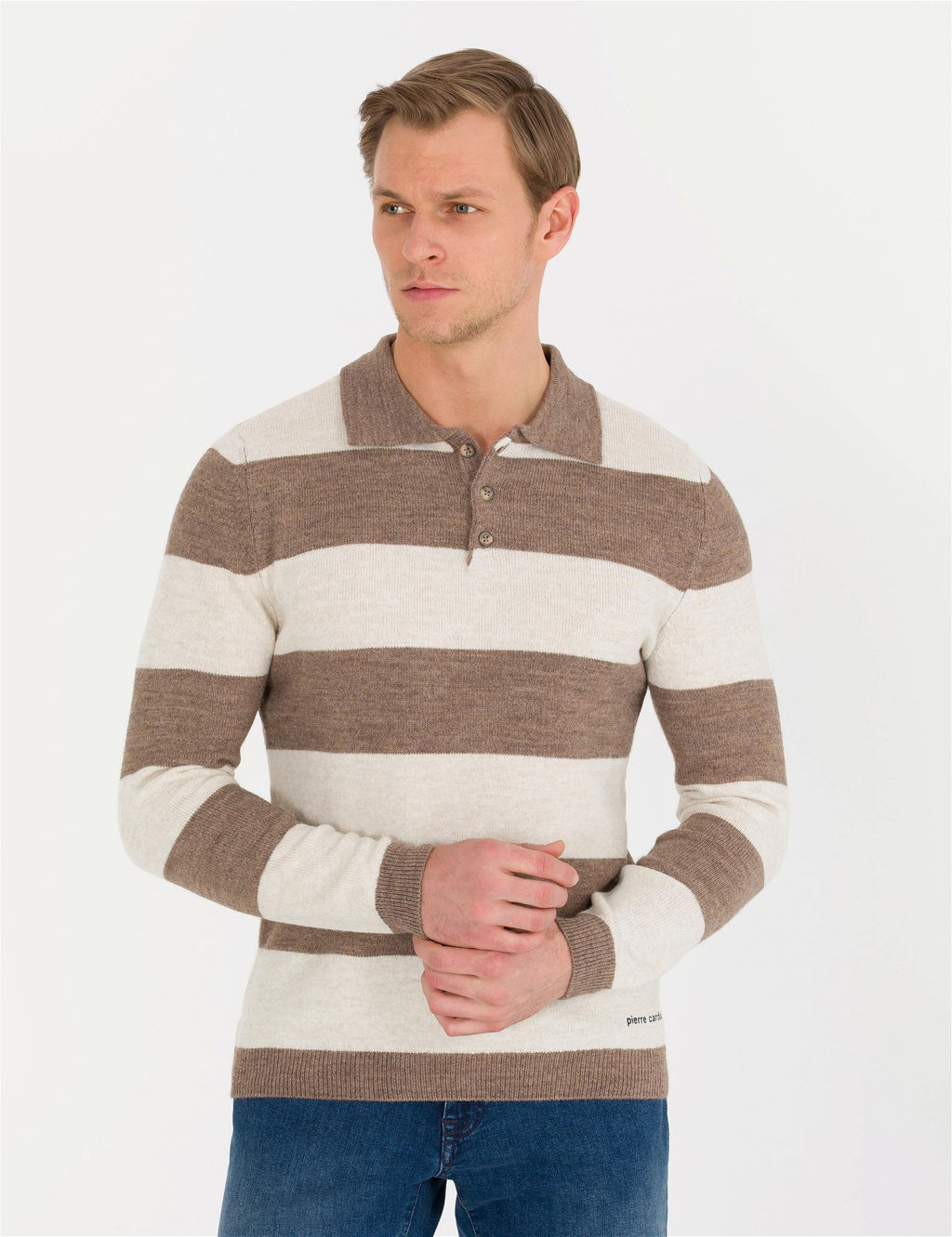 Vizon Melanj Slim Fit D__meli Polo Yaka Triko Kazak