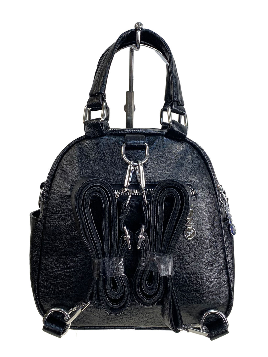 Женская сумка-рюкзак из искусственной кожи, цвет черный - Greta фото 2
