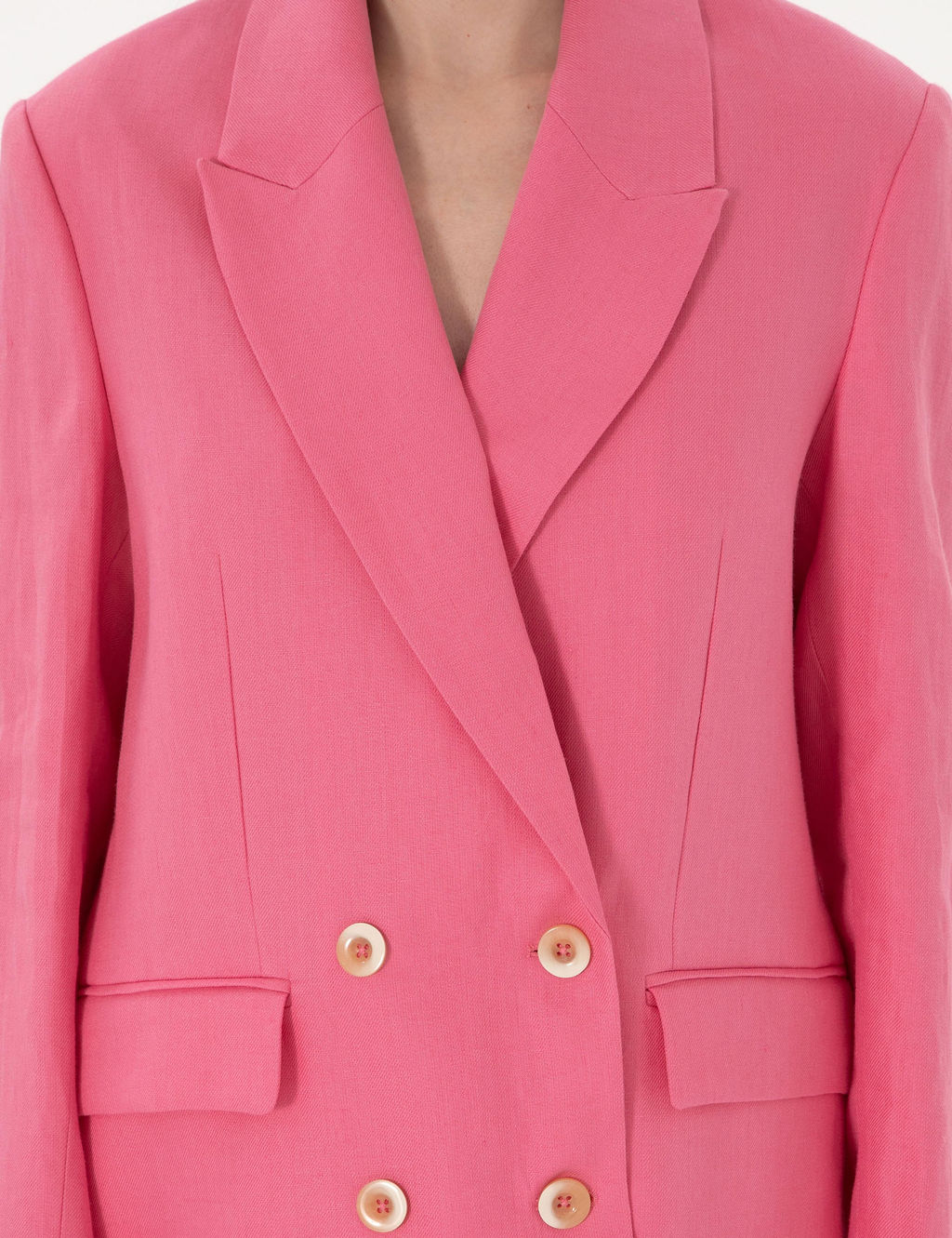 Pembe Comfort Fit keten Ceket - Pierre cardin фото 7