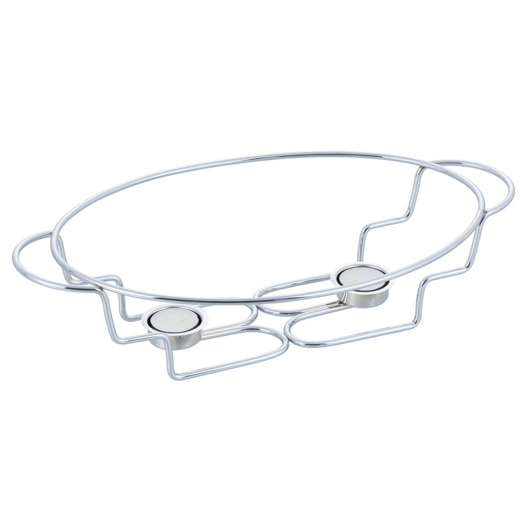 5028 GIPFEL Мармит овальный MARJORIE 35x24x6,5сm/3л со стеклянным контейнером, с двумя держателями для свечей. Материал: термостойкое стекло, цинковый сплав, нерж. Сталь  фото 4