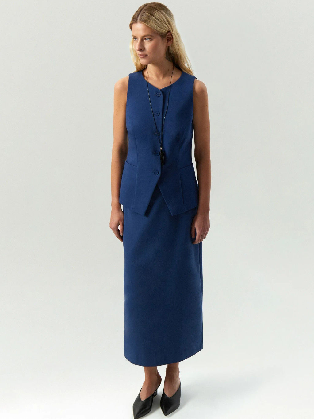 Emka / Юбка макси прямого кроя из хлопка фото 3