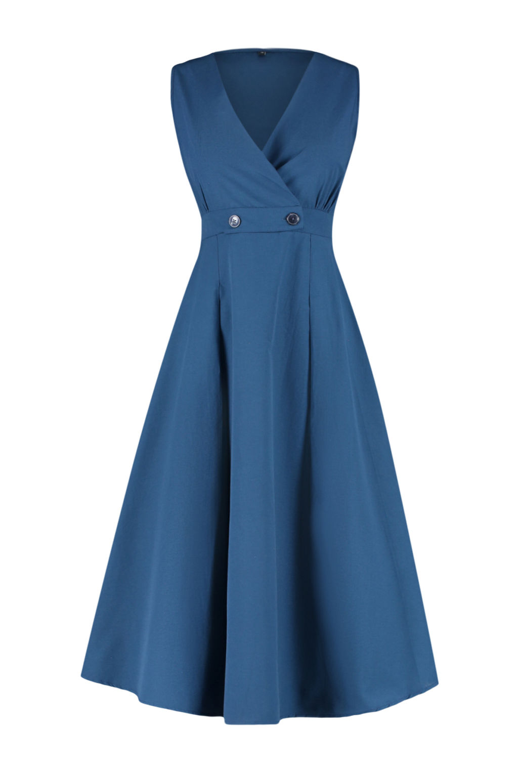 Lacivert A Kesim Kruvaze Yaka Dugme Detayl? Midi Dokuma Elbise TWOSS24EL00348 - Trendyolmilla фото 7