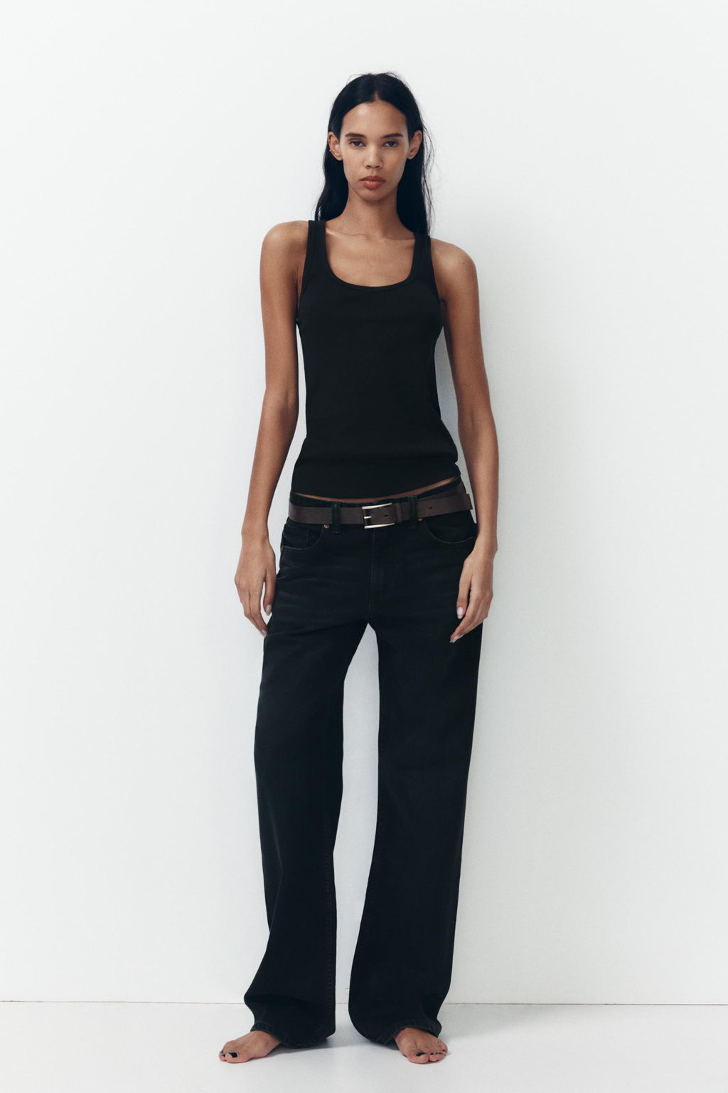 TRF WIDE-LEG MID-RISE FULL LENGTH JEANS - Zara фото 18