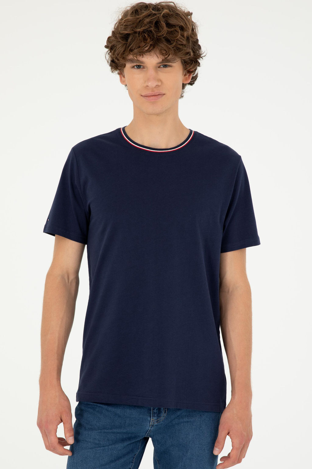 Футболка мужская U.S. Polo Assn из хлопка темно-синяя фото 3