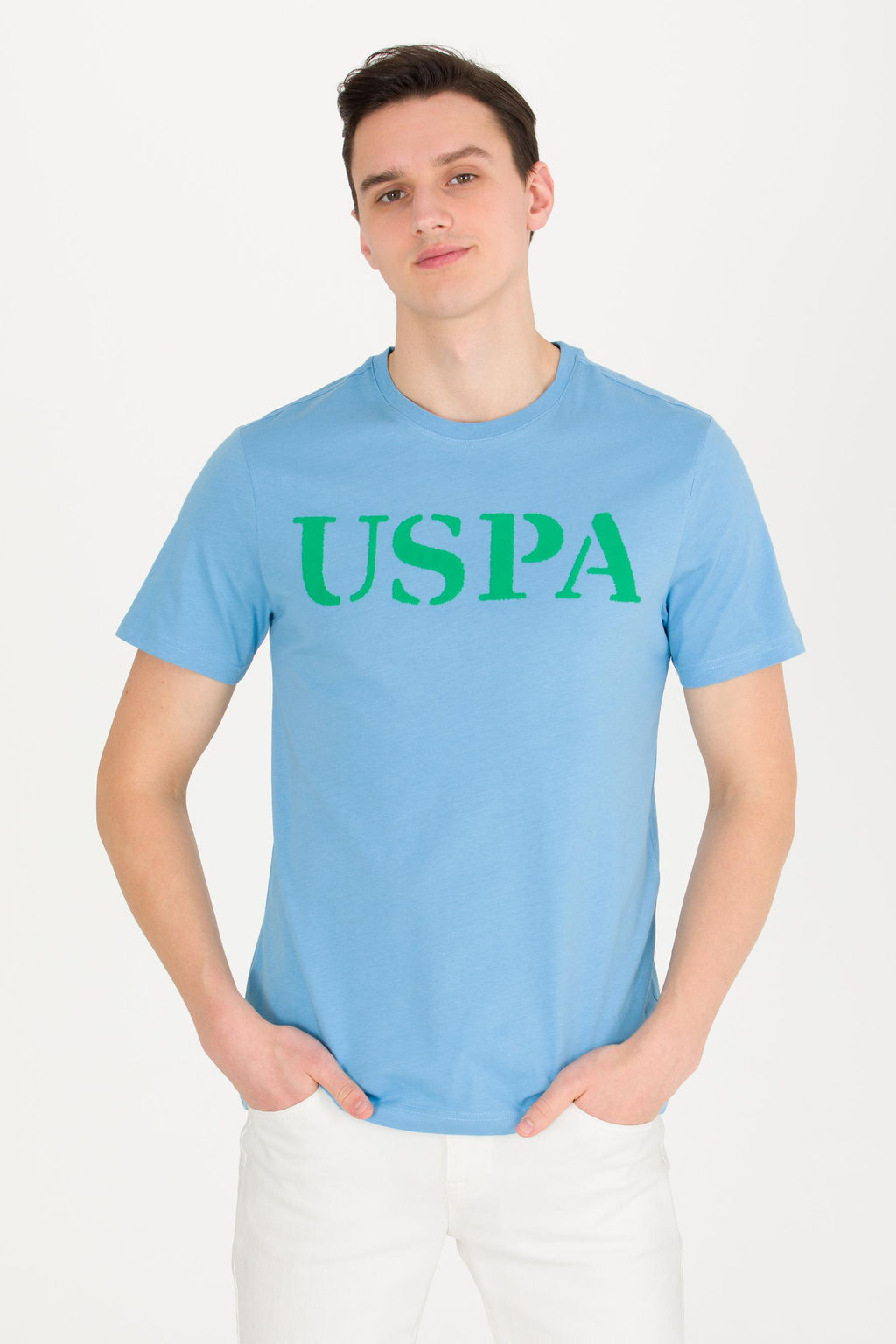 U. S. Polo Assn Мужская бирюзовая базовая футболка с круглым вырезом - U.s. polo assn фото 13