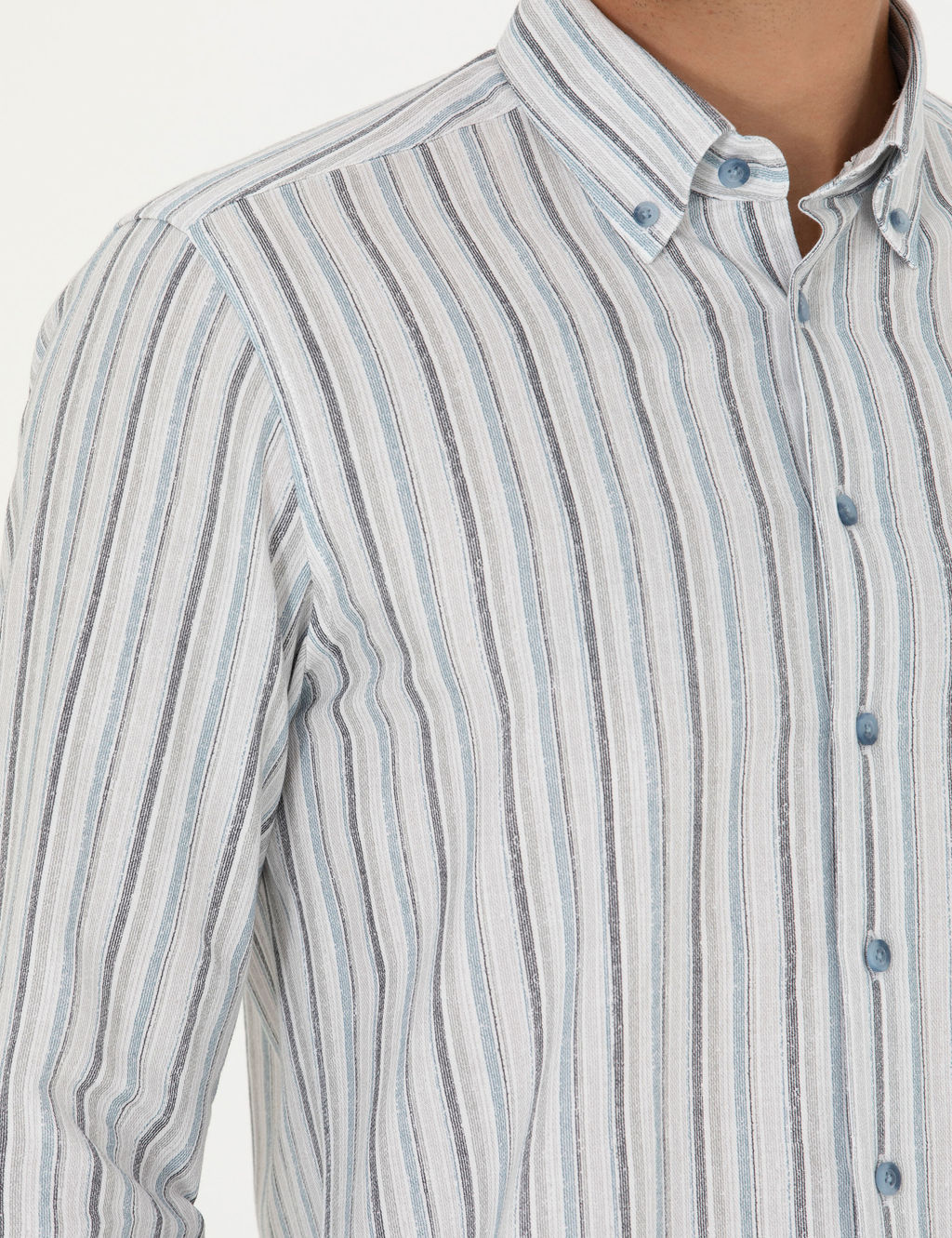 Mavi Slim Fit Uzun Kollu G_mlek