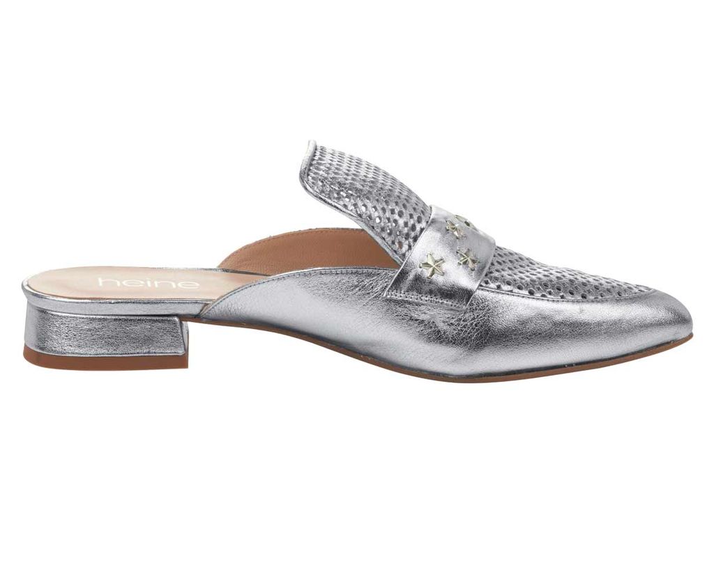 Шлепки, серебристые - Heine фото 3