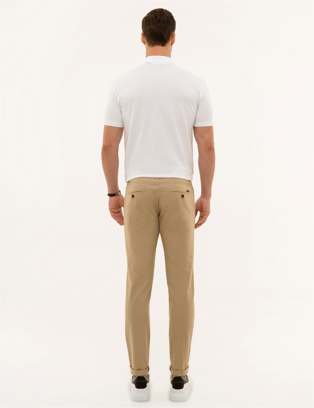 Camel Slim Fit Keten Kar___ml_ Chino Pantolon - Pierre cardin фото 4