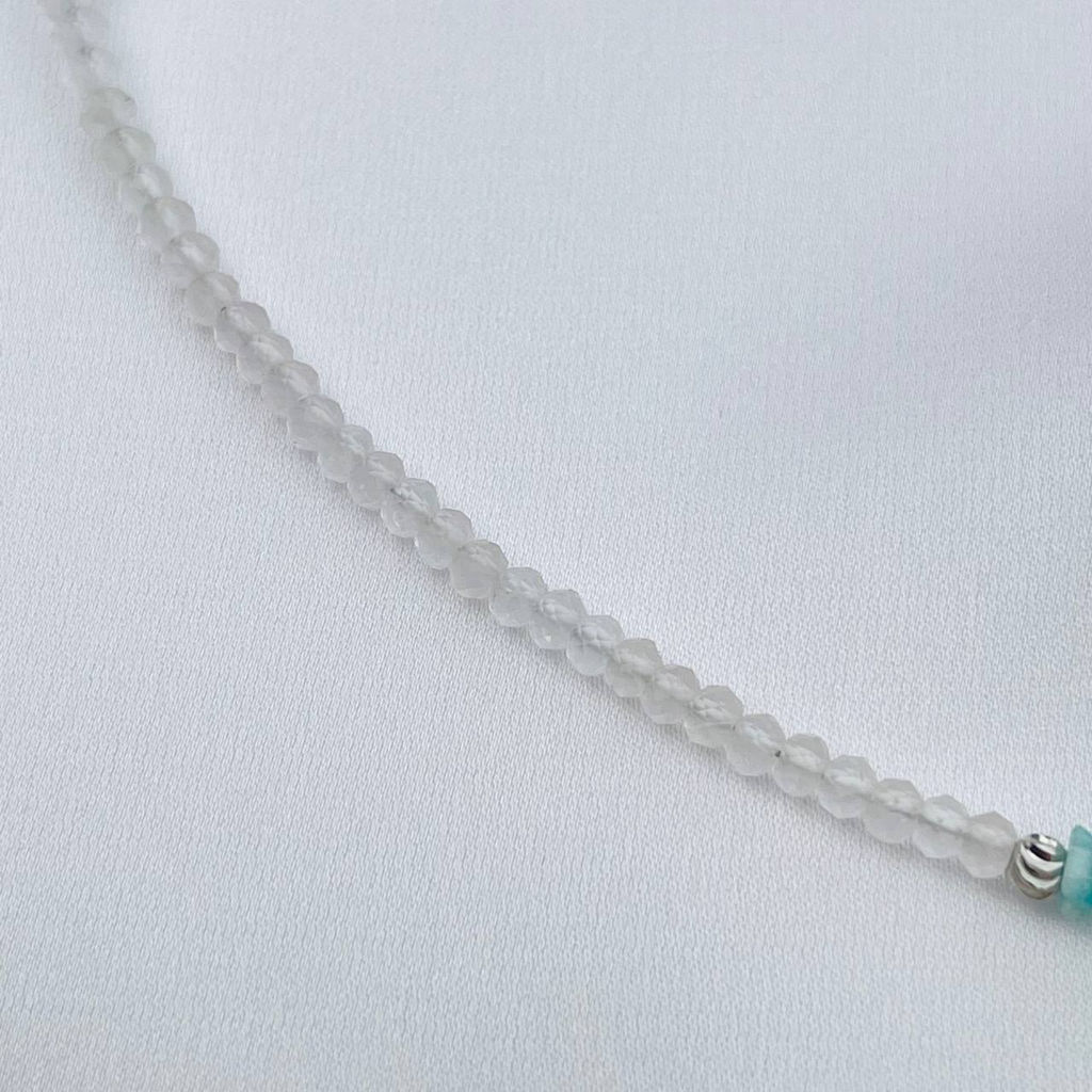 Чокер из Розового кварца и Амазонита 40 см +