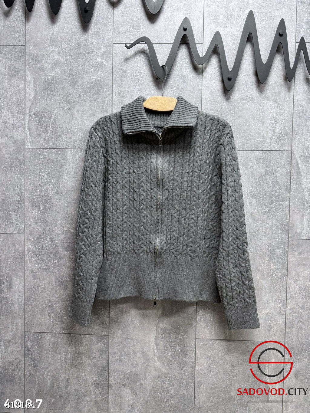 Теплый кардиган-косичка на молнии - Bruno фото 3