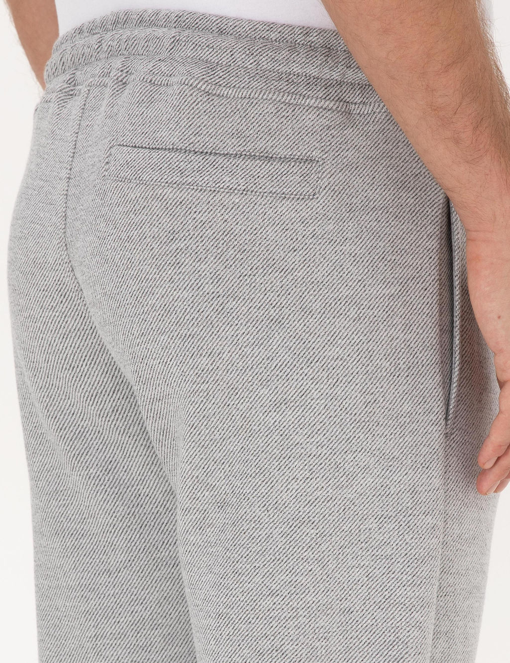 Gri Melanj Slim Fit Pamuk Kar___ml_ E_ofman Alt_
