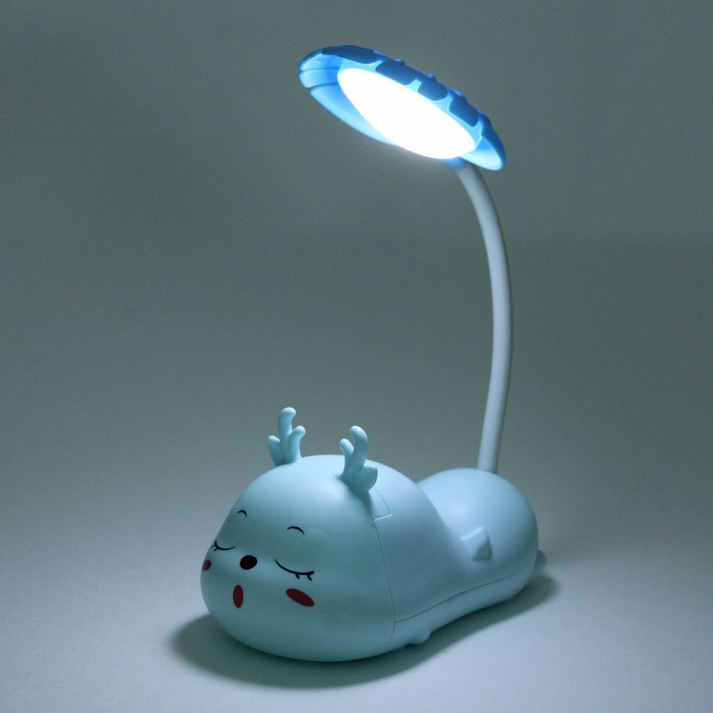 Цена за 2 шт. Настольная лампа "Sweet deer" 7.5*13.5*20 см LED, USB 0.6-3W, Голубой