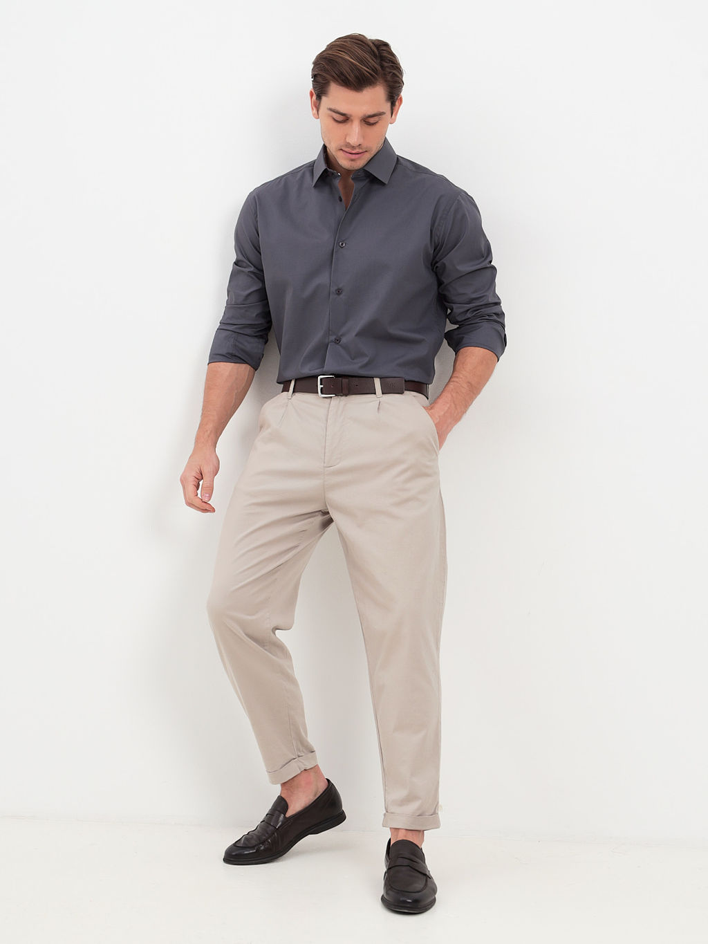 Сорочка мужская длинный рукав GREG 330/237/0873/Z/1p STRETCH  фото 7