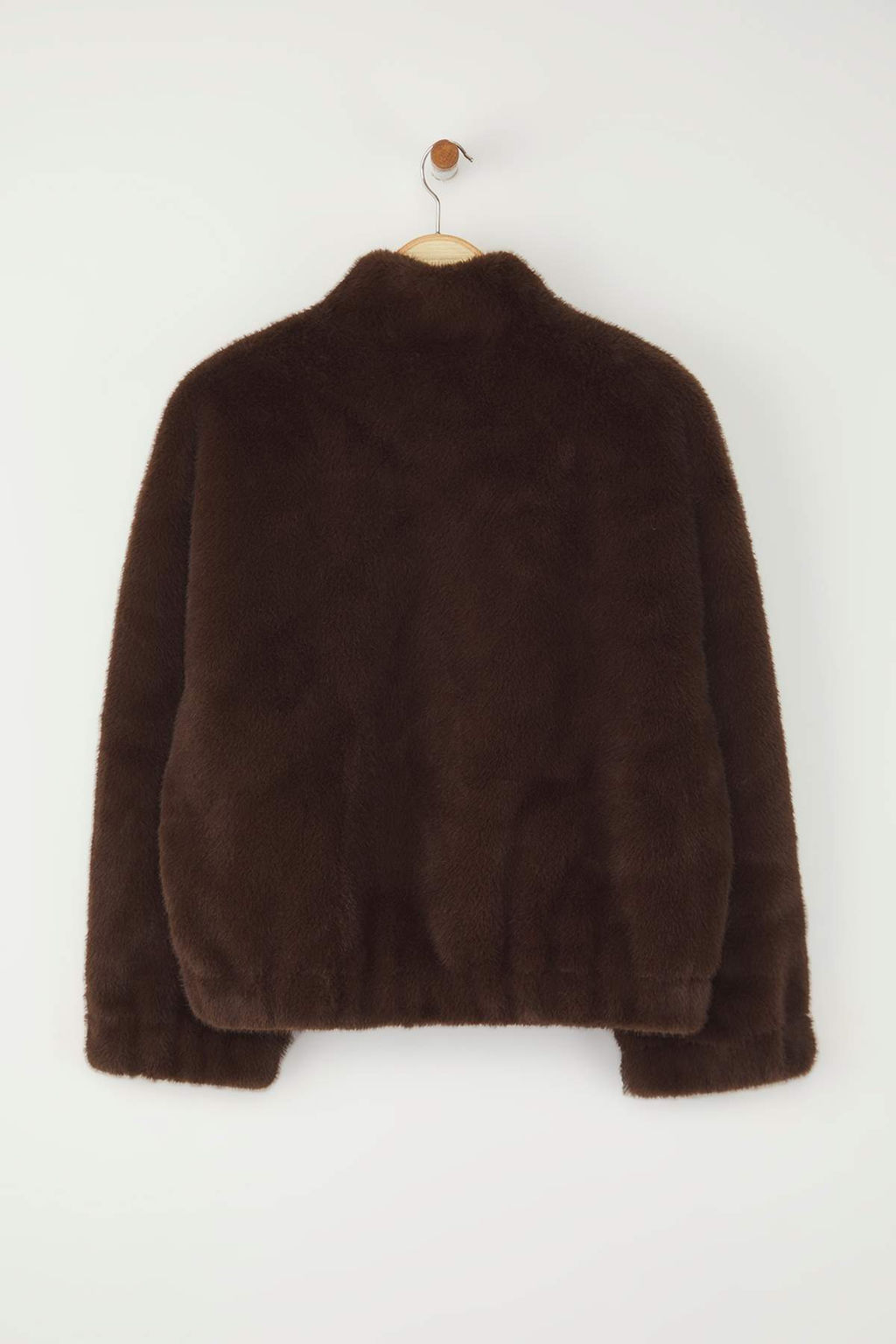 Koyu Kahverengi Oversize Kal?p Pelus Bomber Mont TWOAW26MO00063