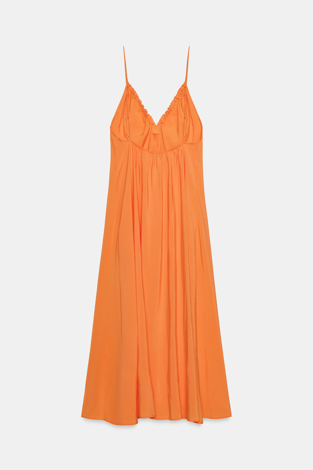 VESTIDO MIDI FLUIDO LAZADA / Naranja - Zara фото 6