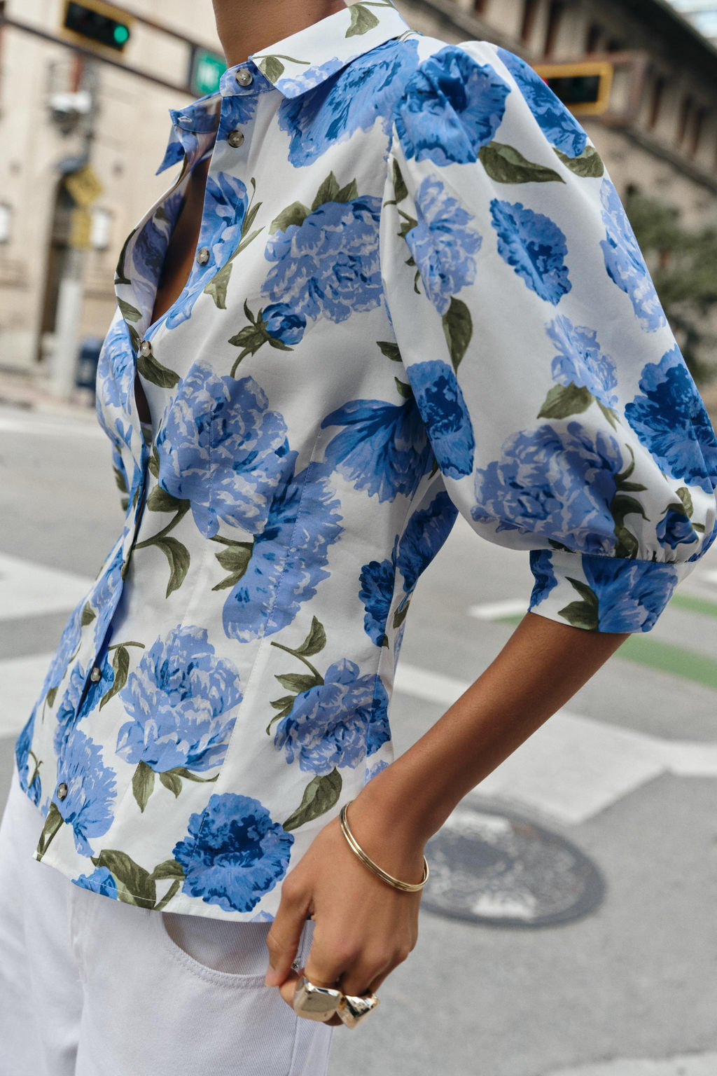 FLORAL PRINT POPLIN SHIRT - Zara фото 2