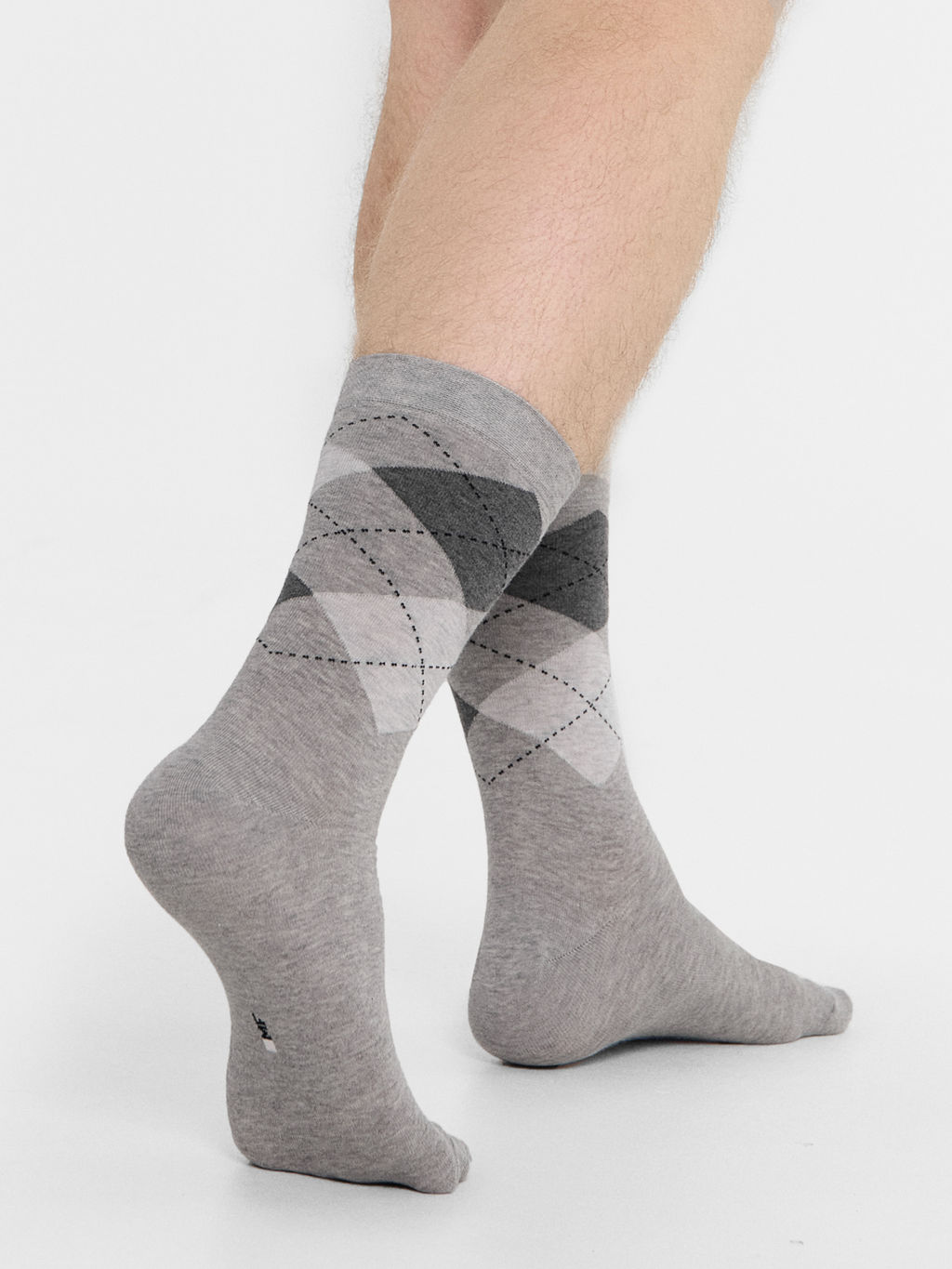 Цена за 5 пар! Носки мужские серые с рисунком в виде ромбов серый меланж 017K-2194 - Mark formelle фото 2