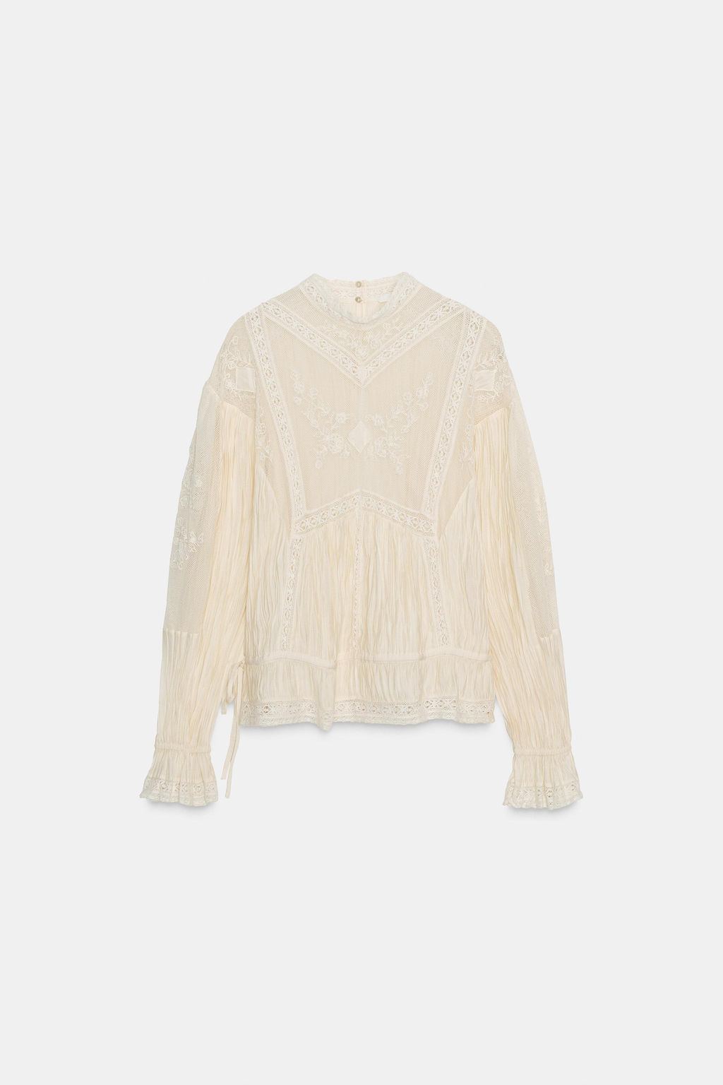 ZW COLLECTION ROMANTIC EMBROIDERED BLOUSE - Zara фото 7