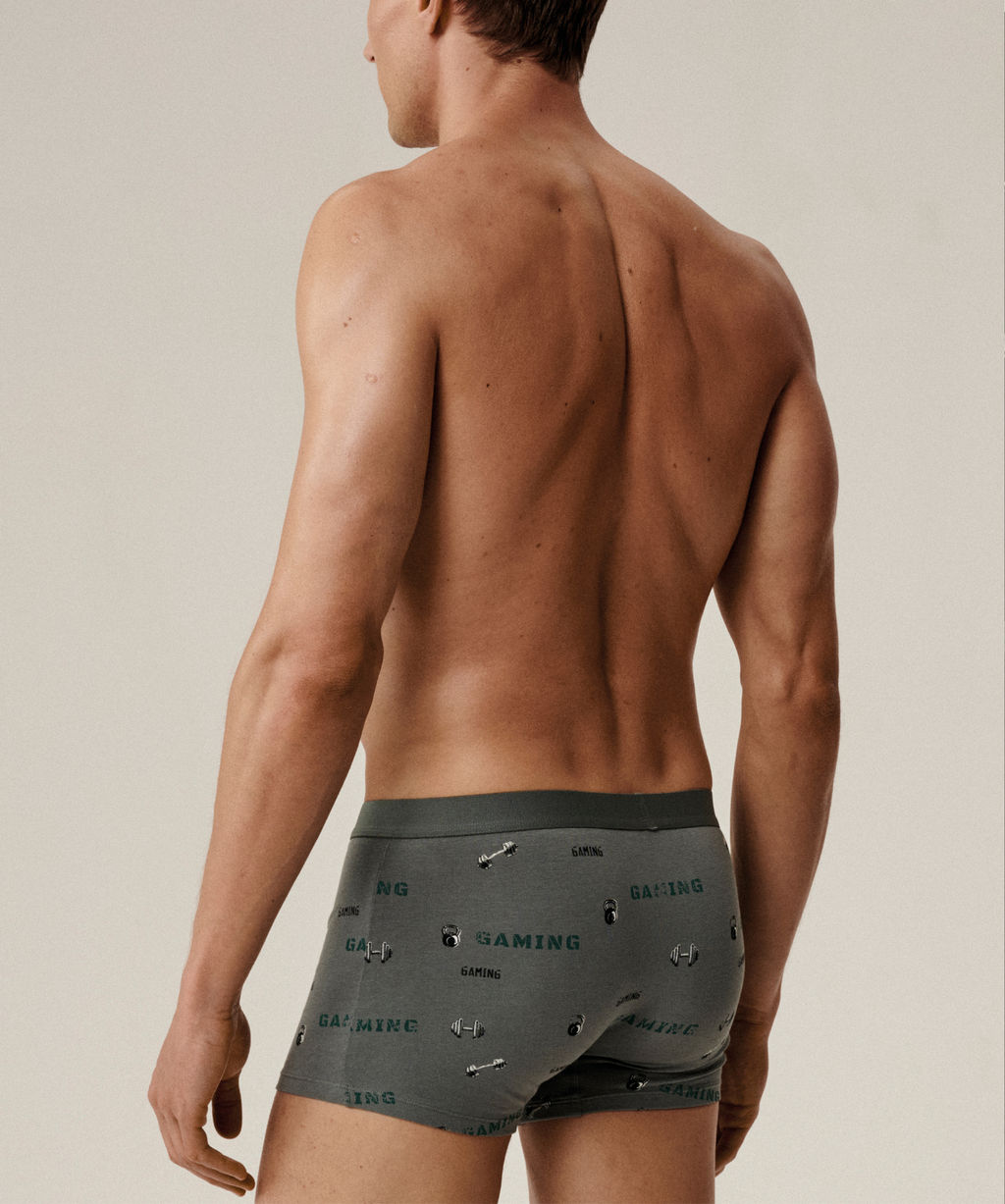 ATLANTIC 3MH-223 Трусы шорты Gym - набор 3 шт. черный + черный + светлый хаки  фото 3