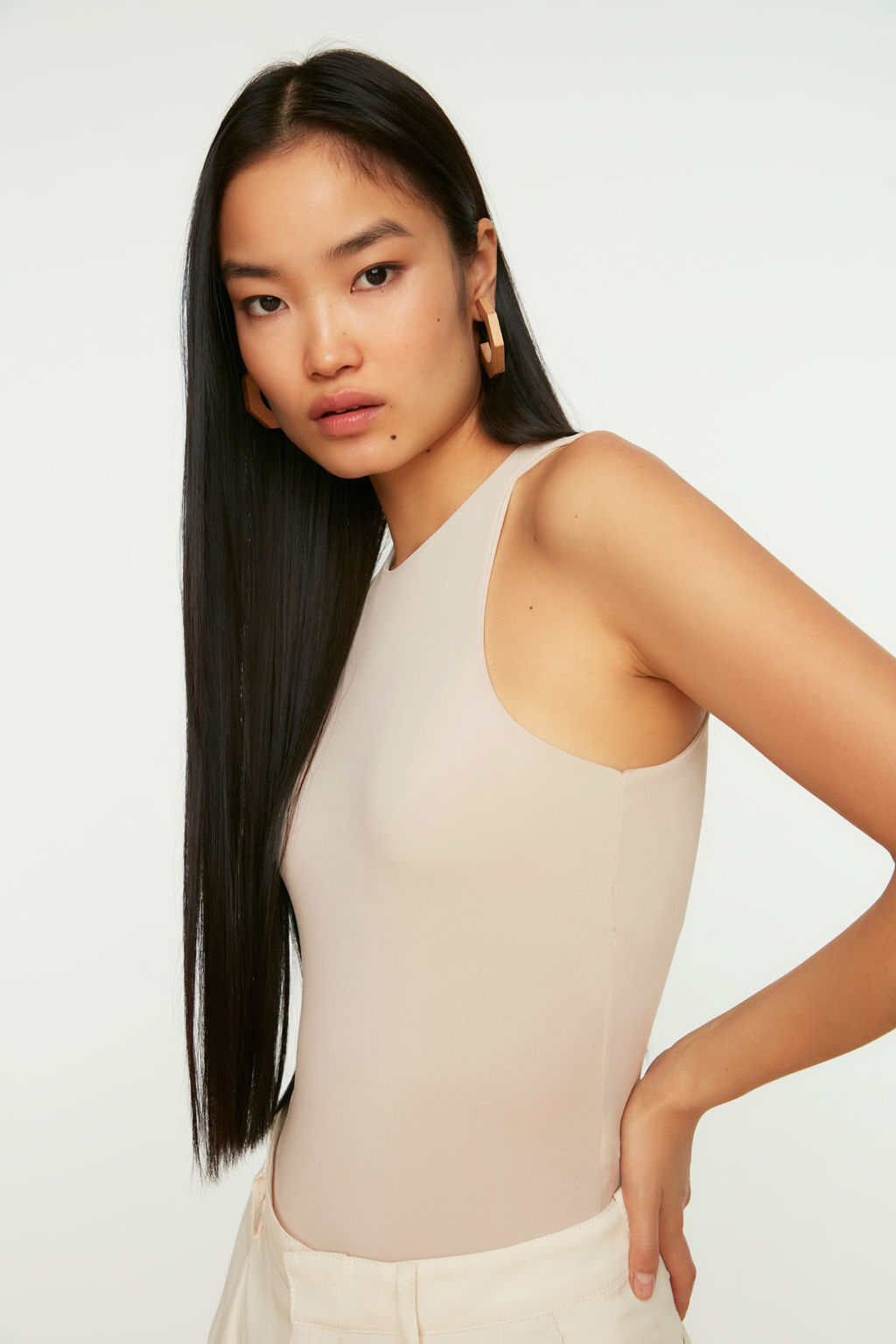 Tas Halter Yaka Vucuda Oturan Esnek Alttan c?tc?tl? Orme Body TWOSS20BD0044