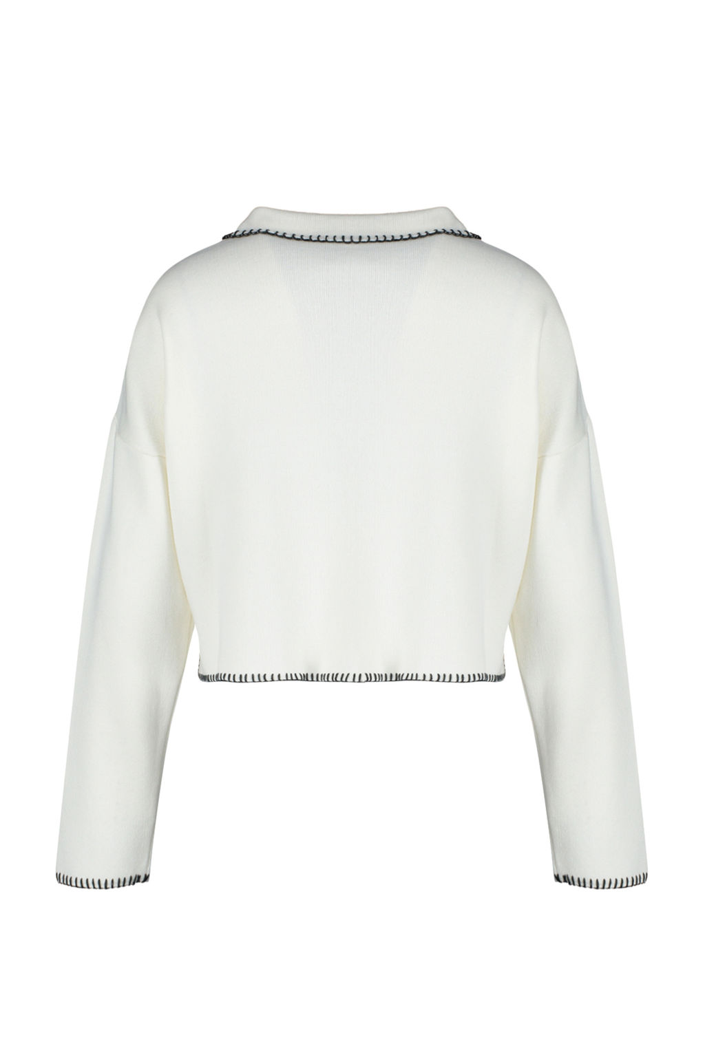 Ekru Polo Yaka Pamuklu Genis Kal?p Triko Kazak TWOAW24KZ00981 - Trendyolmilla фото 8