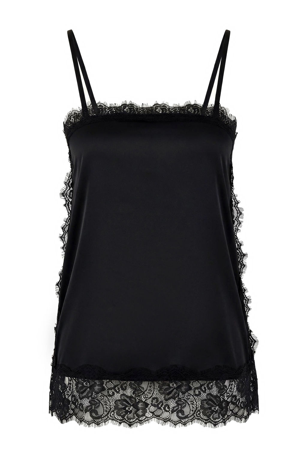 Siyah Dantel Garnili Rahat Kesim Saten Party Bluz TPRSS26BZ00036 - Trendyolmilla фото 5