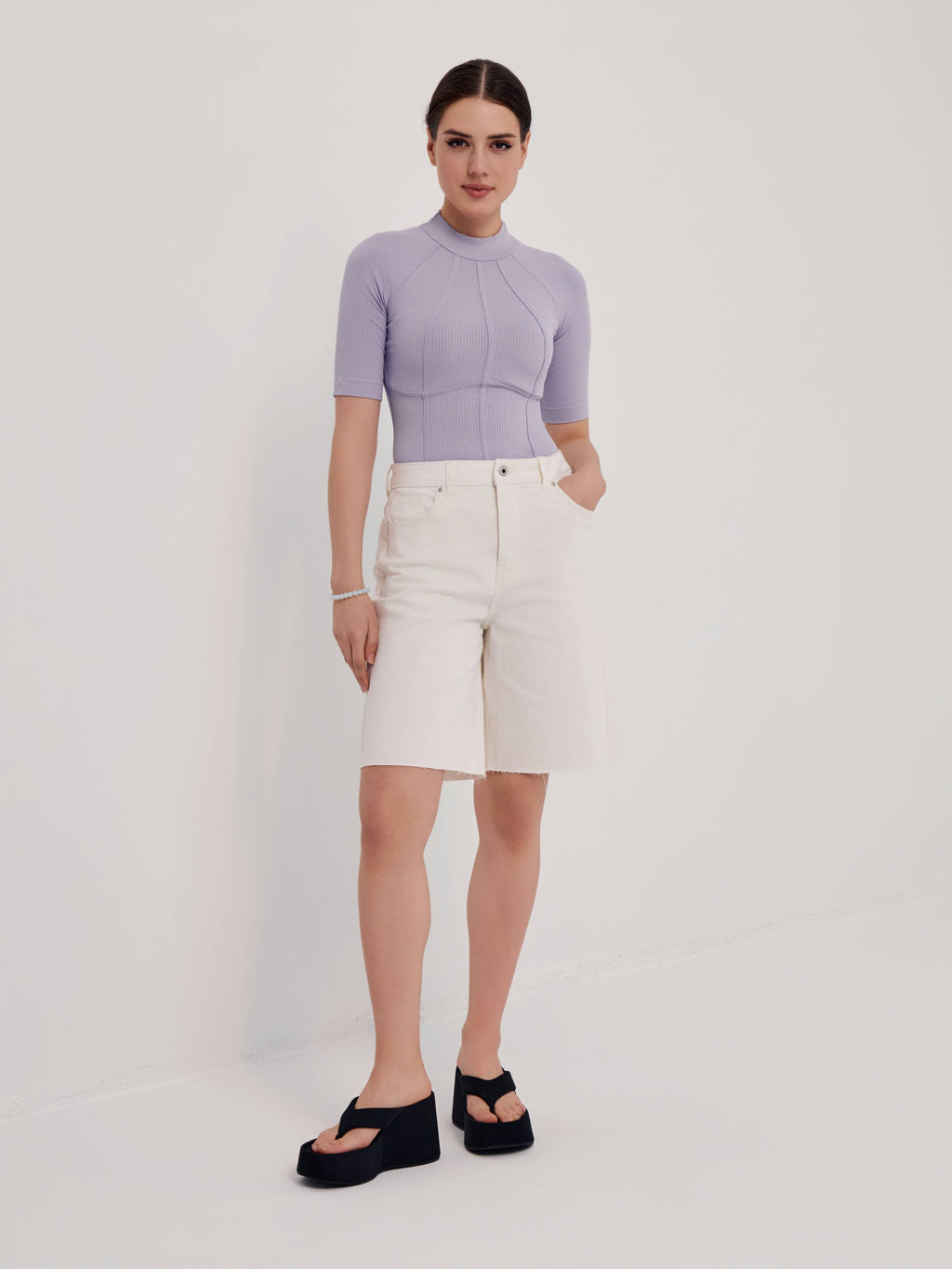 CONTE Боди в рубчик с настроченными кантами LBD 2626 pale iris - Conte elegant фото 3