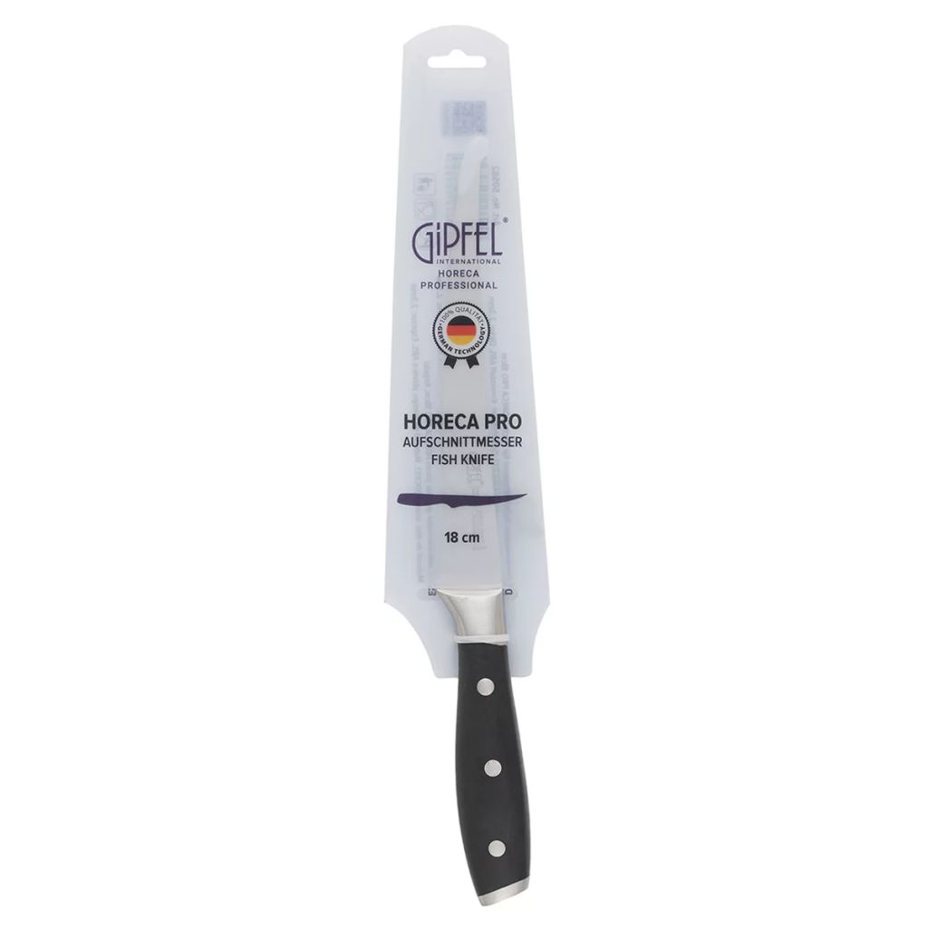 50582 GIPFEL Нож разделочный для рыбы HORECA PRO 18см, кованый. Материал лезвия: сталь X30CR13. Материал ручки: пластик ABS. Толщина: 2,3мм. фото 3