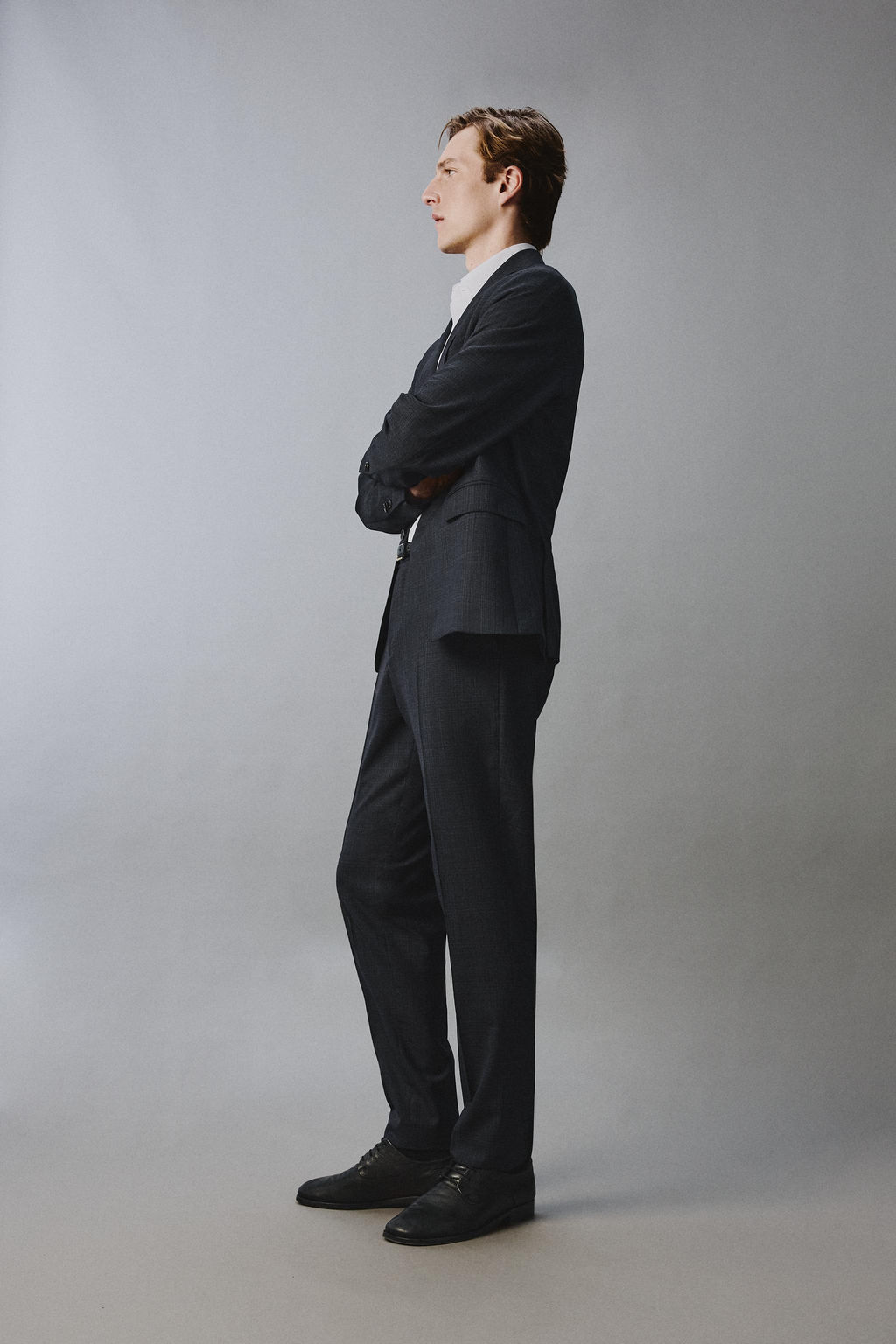 PANTAL?N TRAJE CUADROS 100% LANA / Marino - Zara фото 4