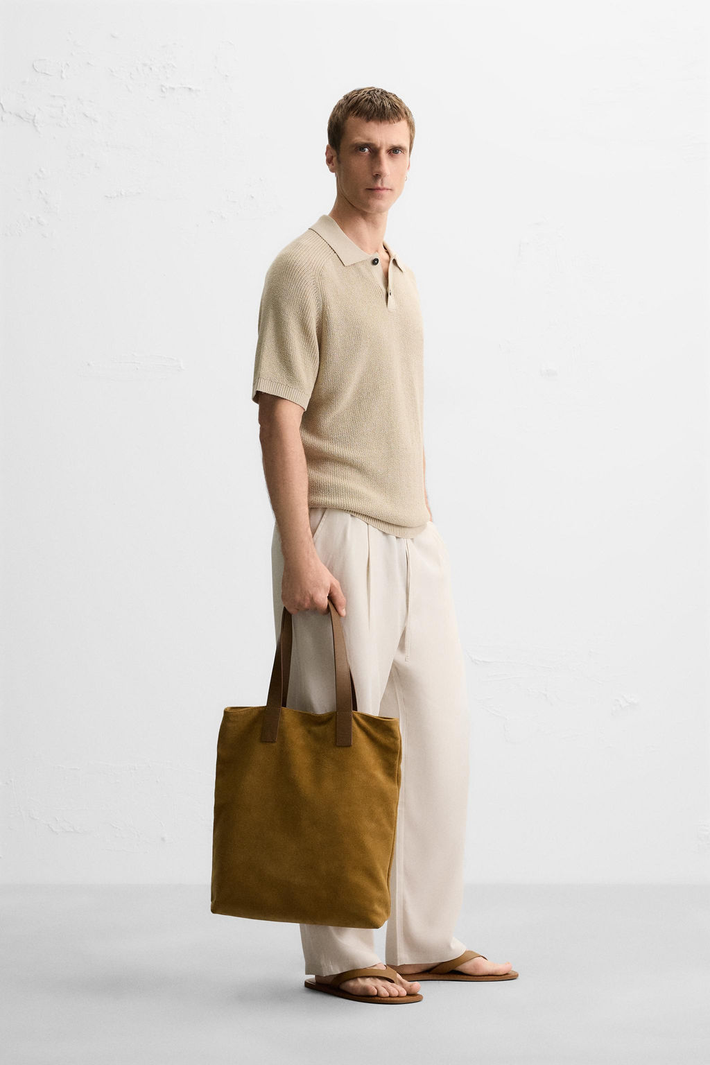TEXTURED KNIT POLO SHIRT - Zara фото 4