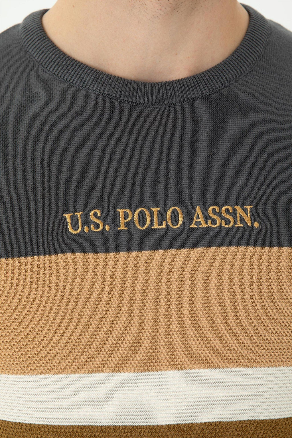 Мужской свитер антрацитового цвета - U.s. polo assn фото 14