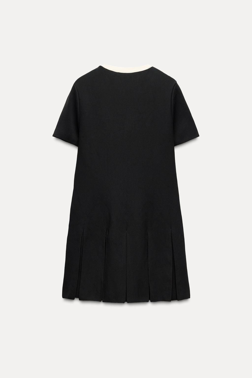 SHORT KNIT DRESS WITH BOX PLEATS - Zara фото 6