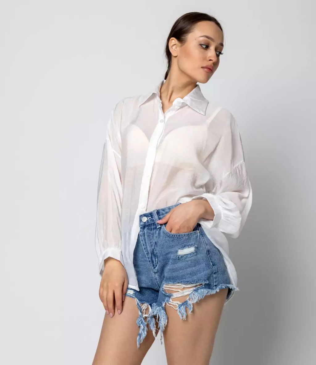 Рубашка #КТ19313, белый - Dommod фото 2