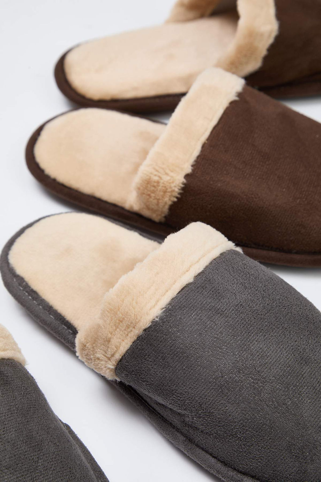 Kahverengi-Gri 2li Paket Kurk Biyeli Kad?n Ev Terlik TAKAW26ER00016 - Trendyolmilla фото 9