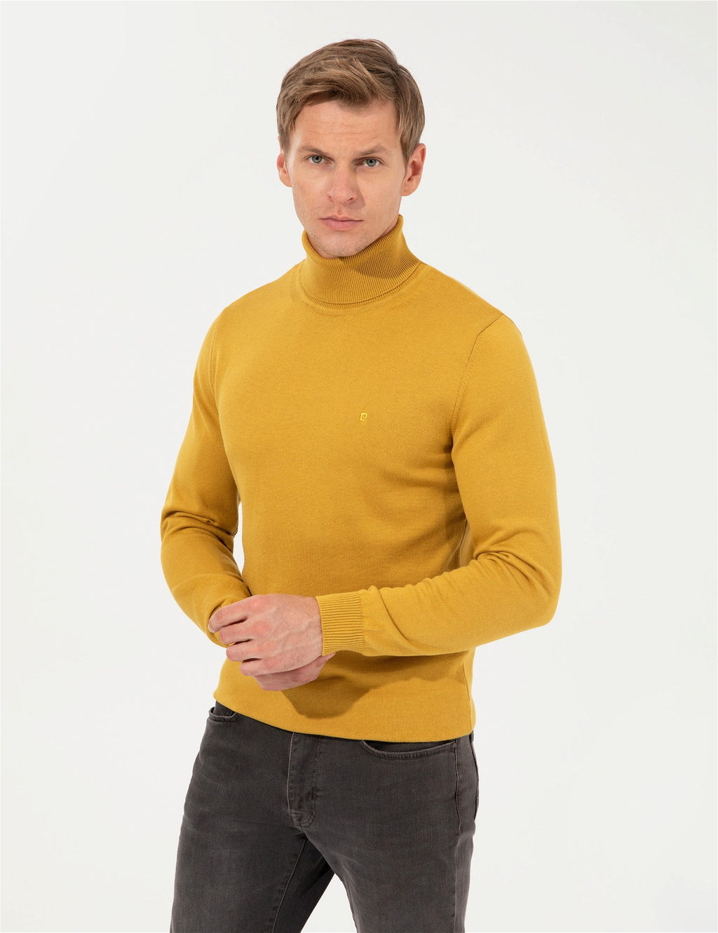 Hardal Slim Fit Bal_k__ Yaka Basic Triko Kazak - Pierre cardin фото 3