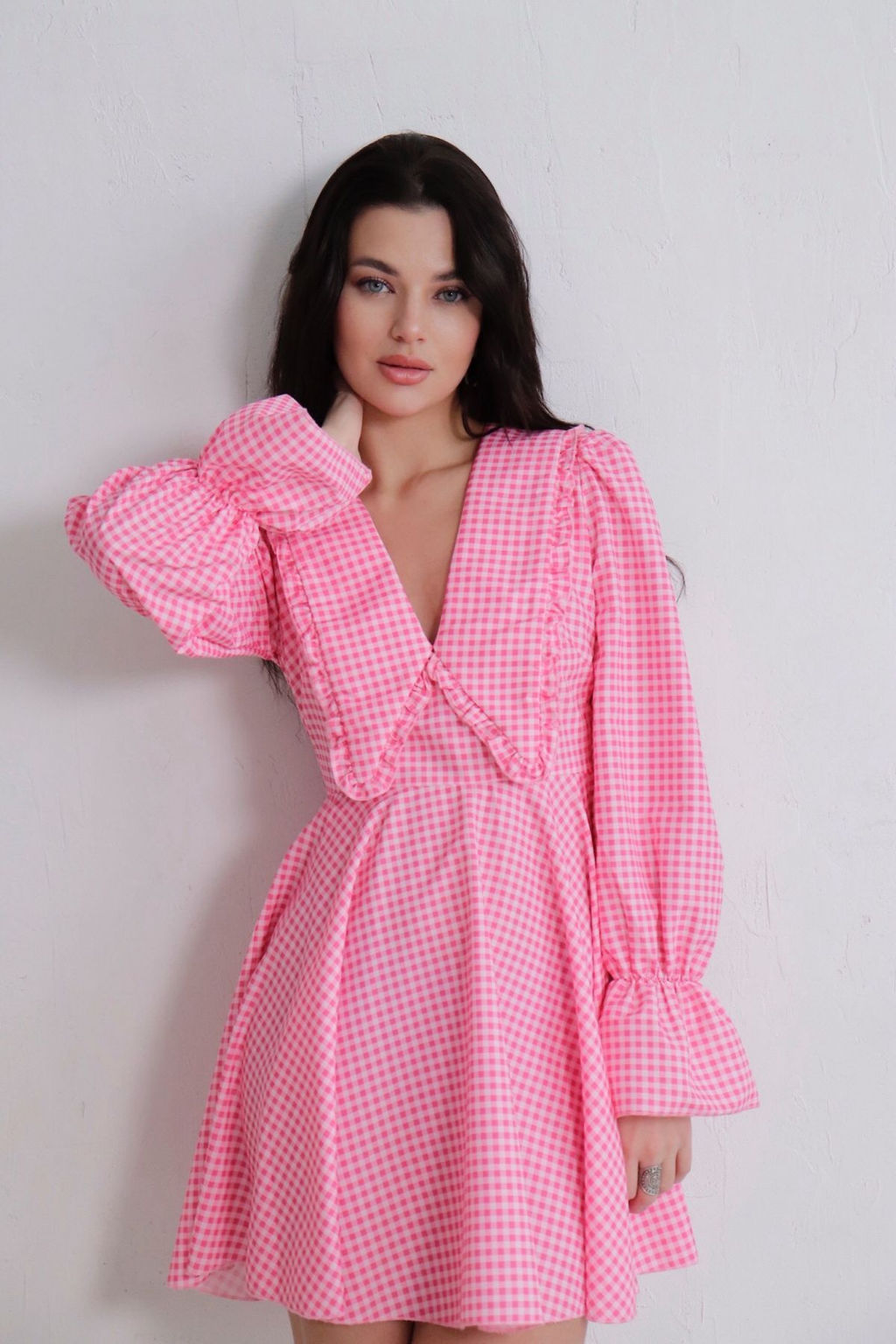 Martichelli Платье розовое в клеточку