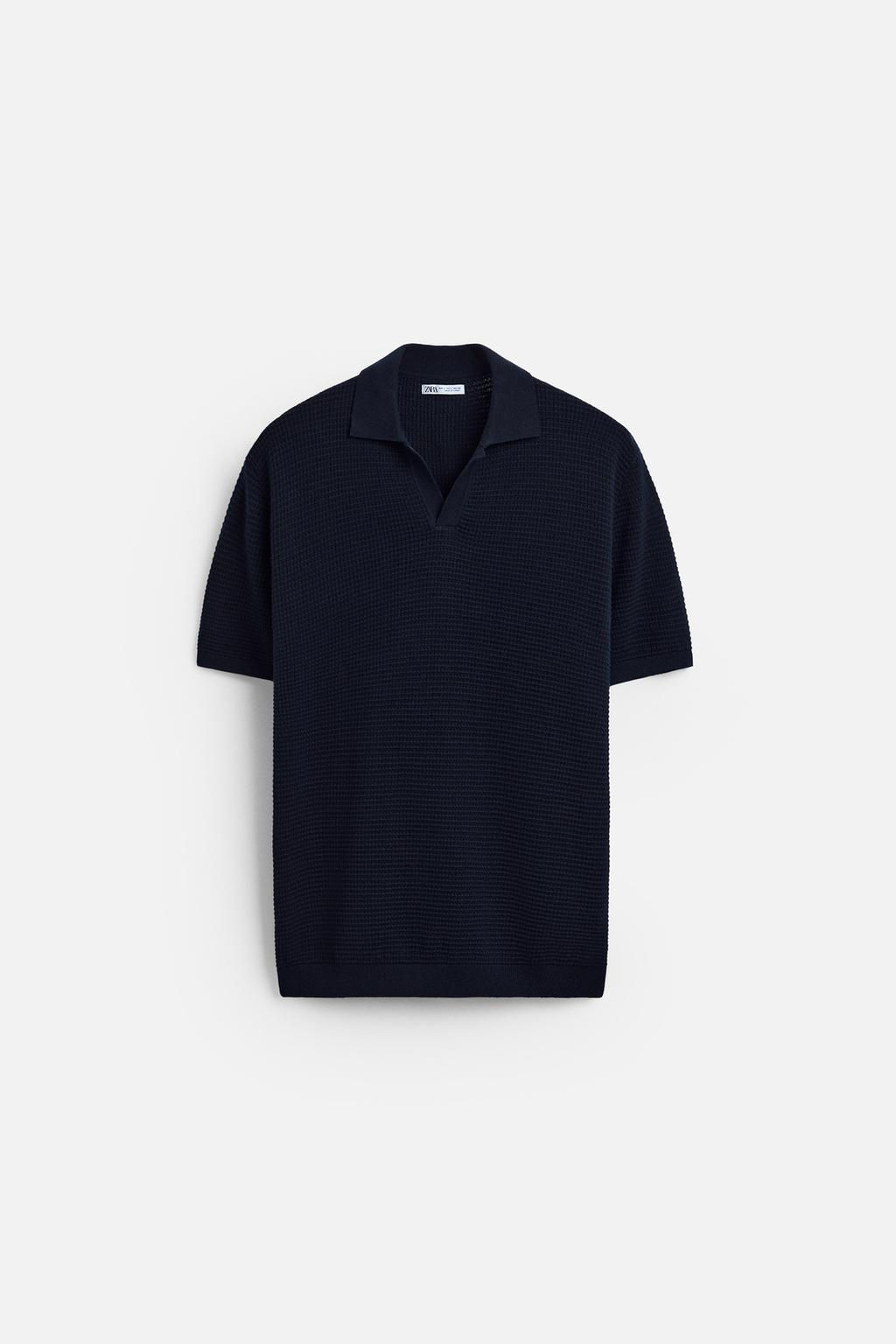 CHECK TEXTURE KNIT POLO SHIRT - Zara фото 39